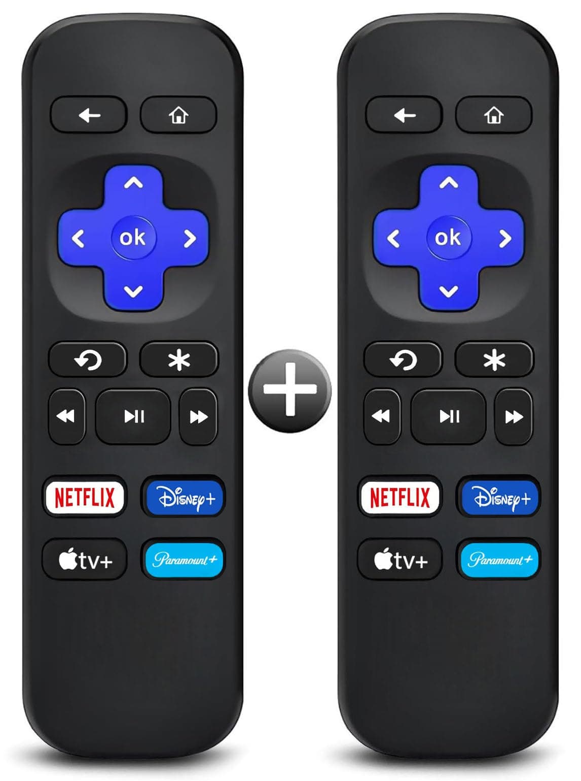 2 Pack Replacement Remote Control Only for Roku Box/Express, for Roku 1/2/3/4, HD,LT,XS,XD, for Roku Express/+, Premiere/+ (NOT for Roku Stick and Roku TV)