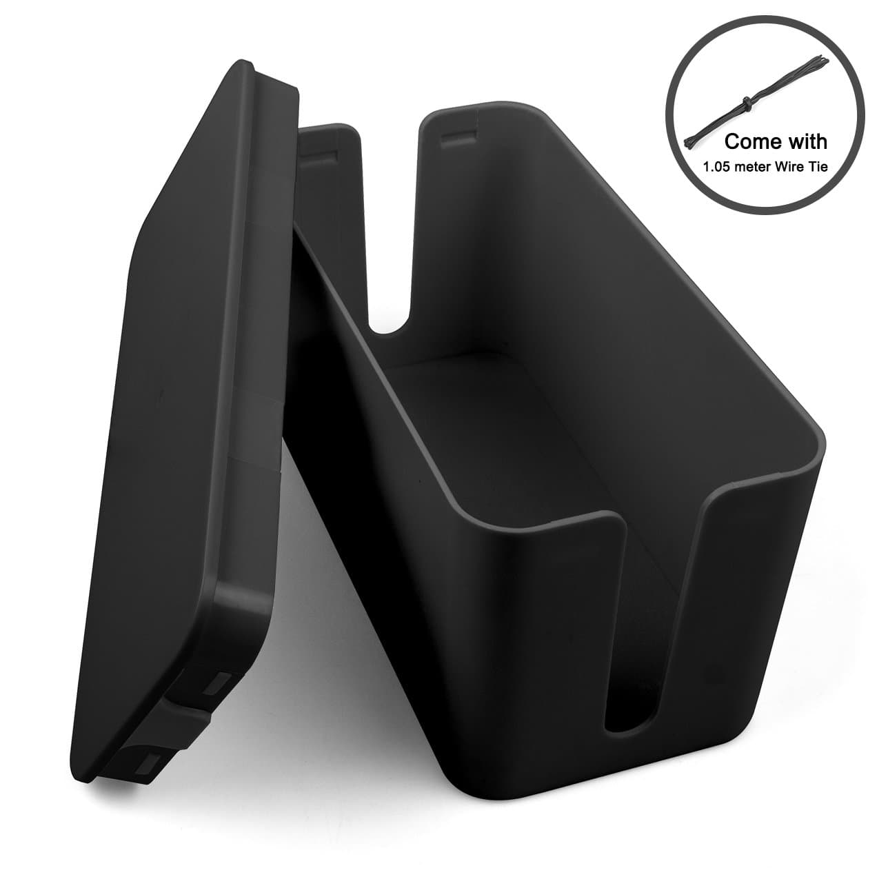 ADVcer Cable Management Organizer Box - 9.3 x 4.5 x 4.7 inch on Desk or under Table Power Strip, Surge Protectors and Electrical Wire Hider - TV Home Theater AUX HDMI Computer Phone USB Cord Cover Box