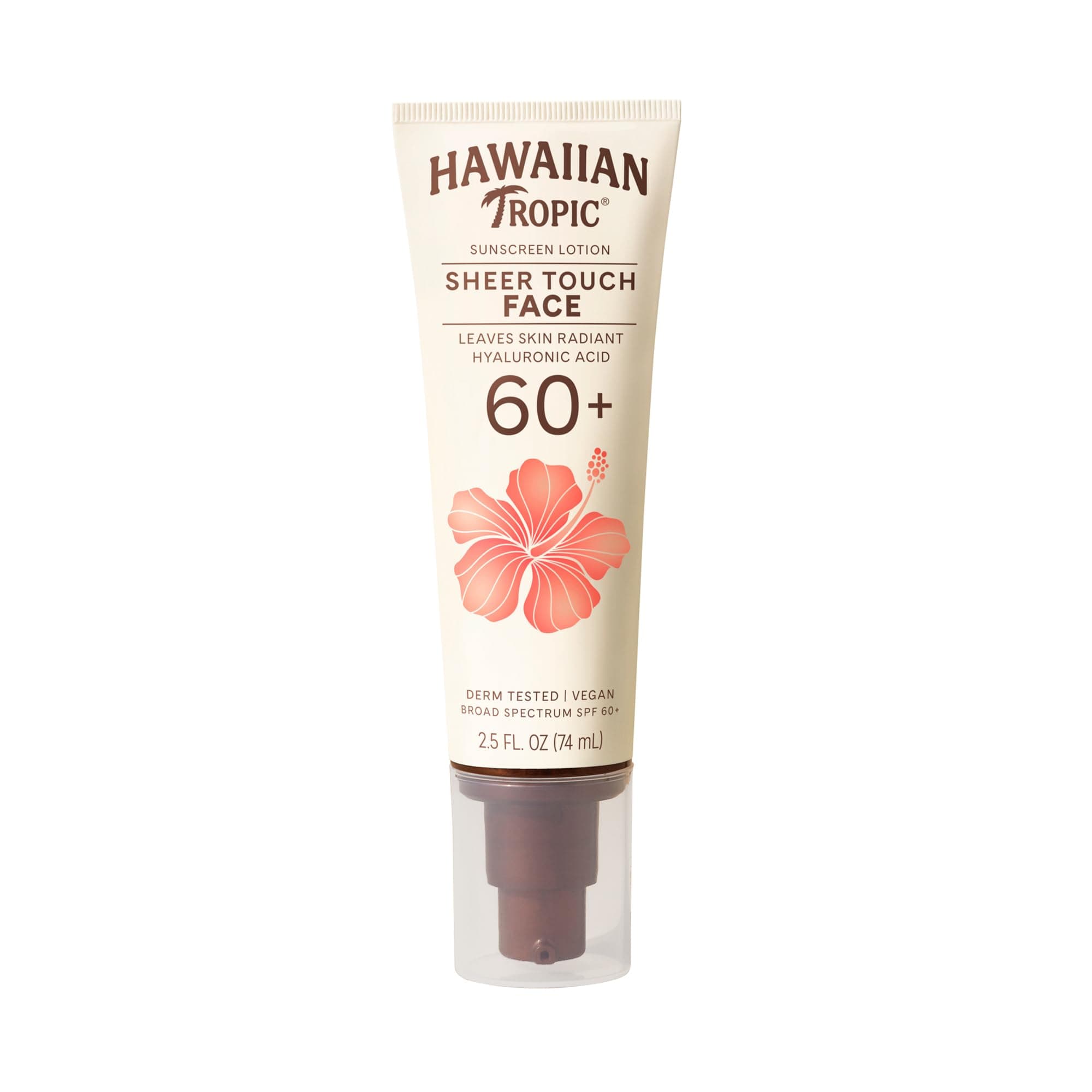 Hawaiian Tropic Sheer Touch Face Sunscreen Lotion SPF 60, 2.5 Fl Oz | Travel Size Sunscreen for Face, Sunblock Lotion, 2.5 Fl Oz