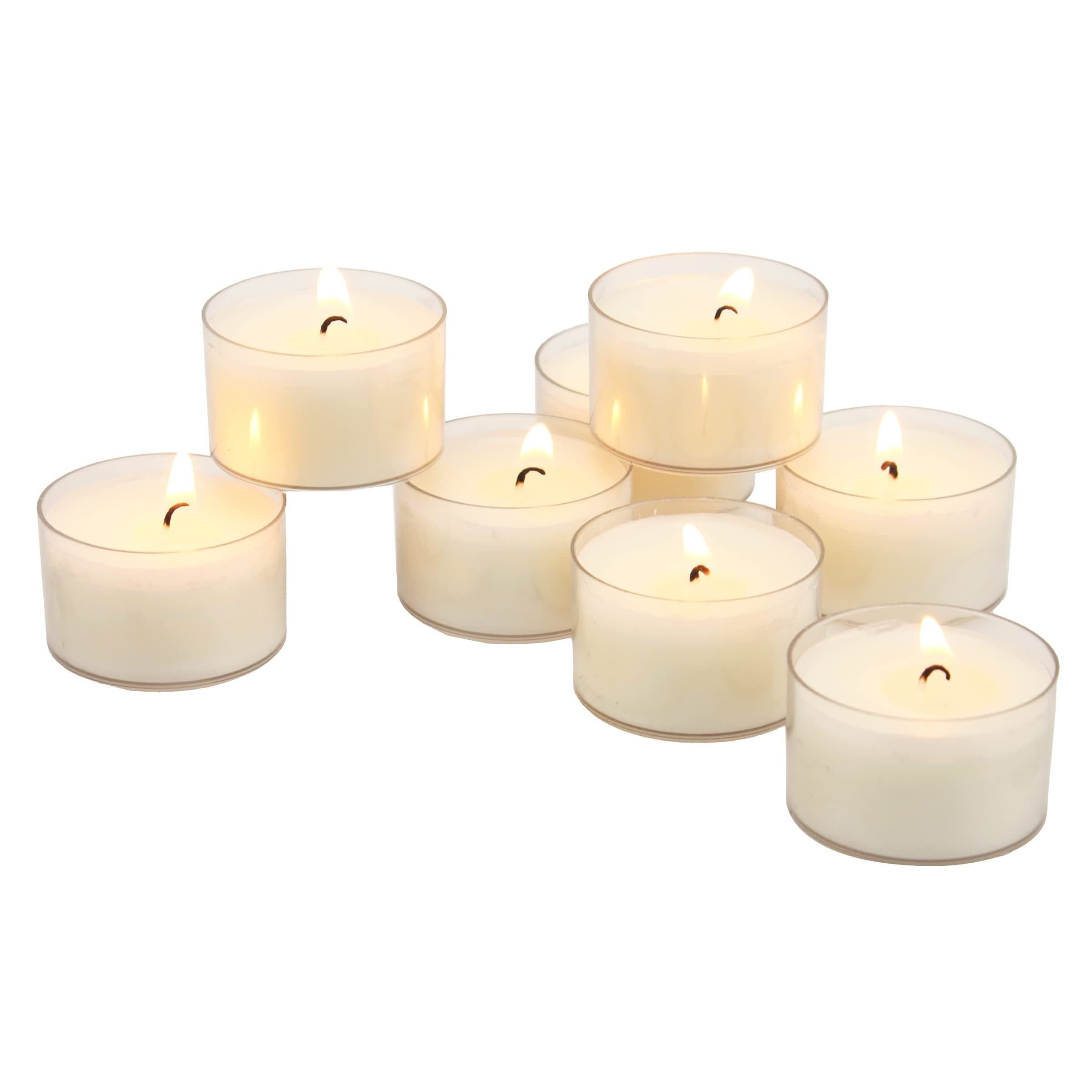 96 Pack Unscented 6 To 7 Hour Extended Burn Time Clear Cup Tea Light Candles