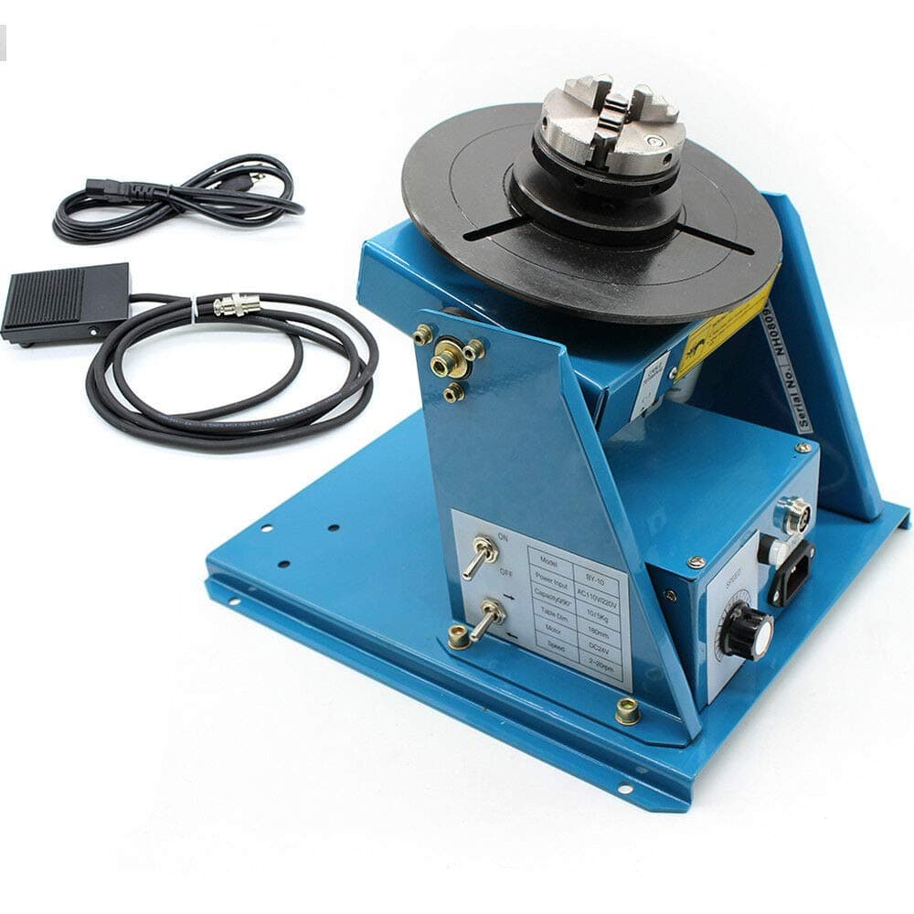 Welding Machine, 2.5Inch Welding Table Rotary Welding Positioner Turntable, Small Welding Positioner,Angle 0 to 90º Welding Positioner Positioning Turntable Table Mini 3 Jaw Lathe Chuck Machine10KG