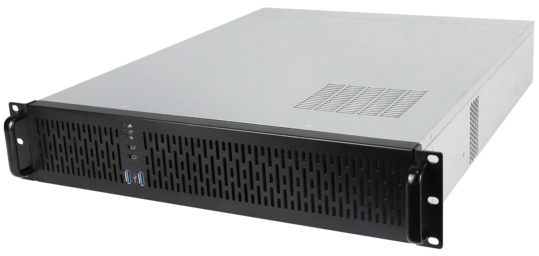 Rosewill RSV-Z2850U 2U Server Chassis Rackmount Case, 4X 3.5 Bays, 2X 2.5 Devices, ATX Compatible, Up to 4X 80mm Fans, 1x USB 3.0, 1x USB 2.0, Silver/Black