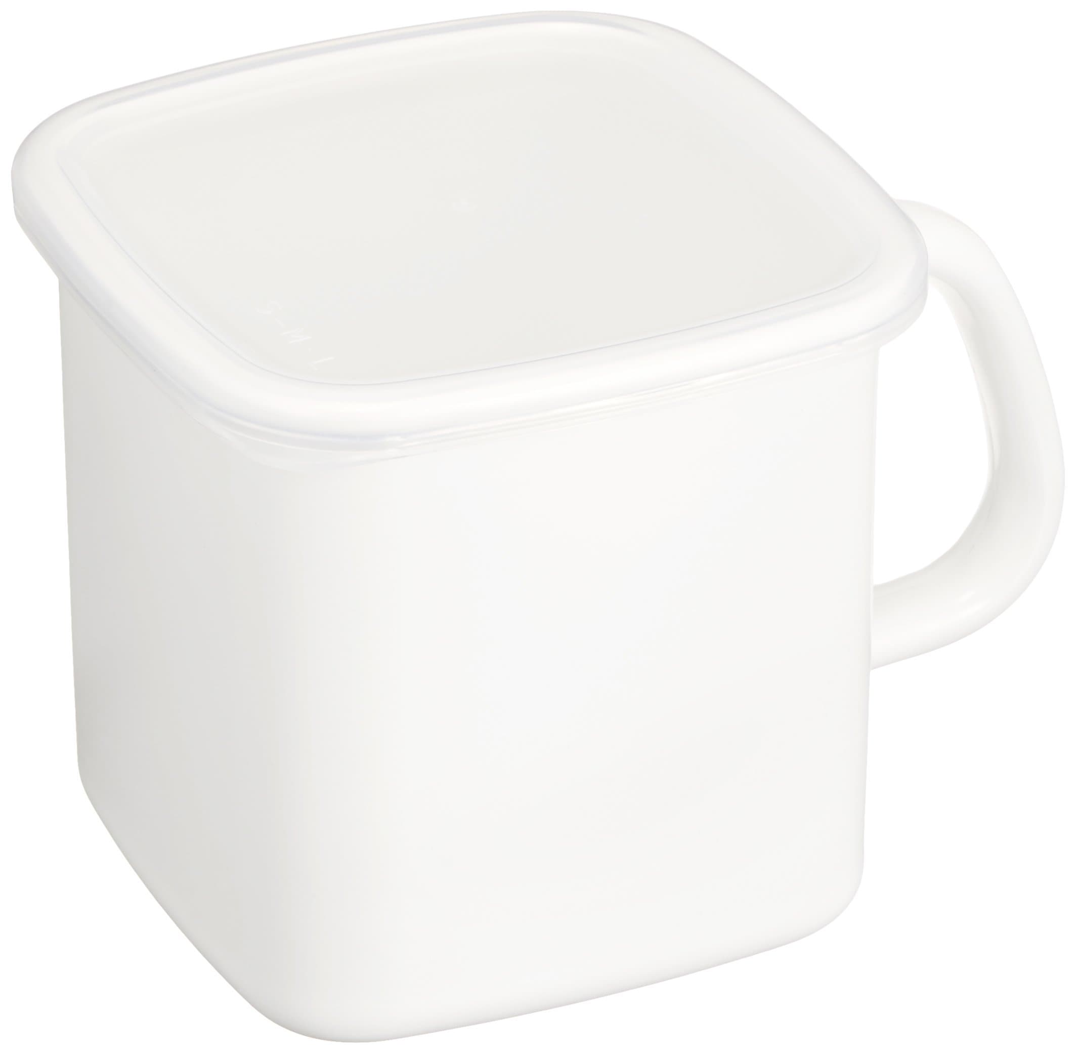 Nodahoro MS-12K White Series Storage Container, Storage Container with Handle, Square L, Seal Lid Included, Made in Japan