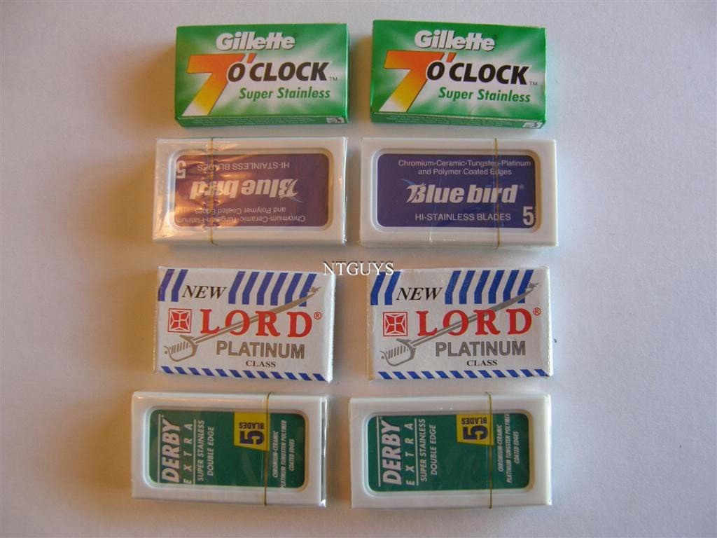 40 Double Edge Blade Sampler 7 O'clockDERBY LORD BLUEBIRD DBLG