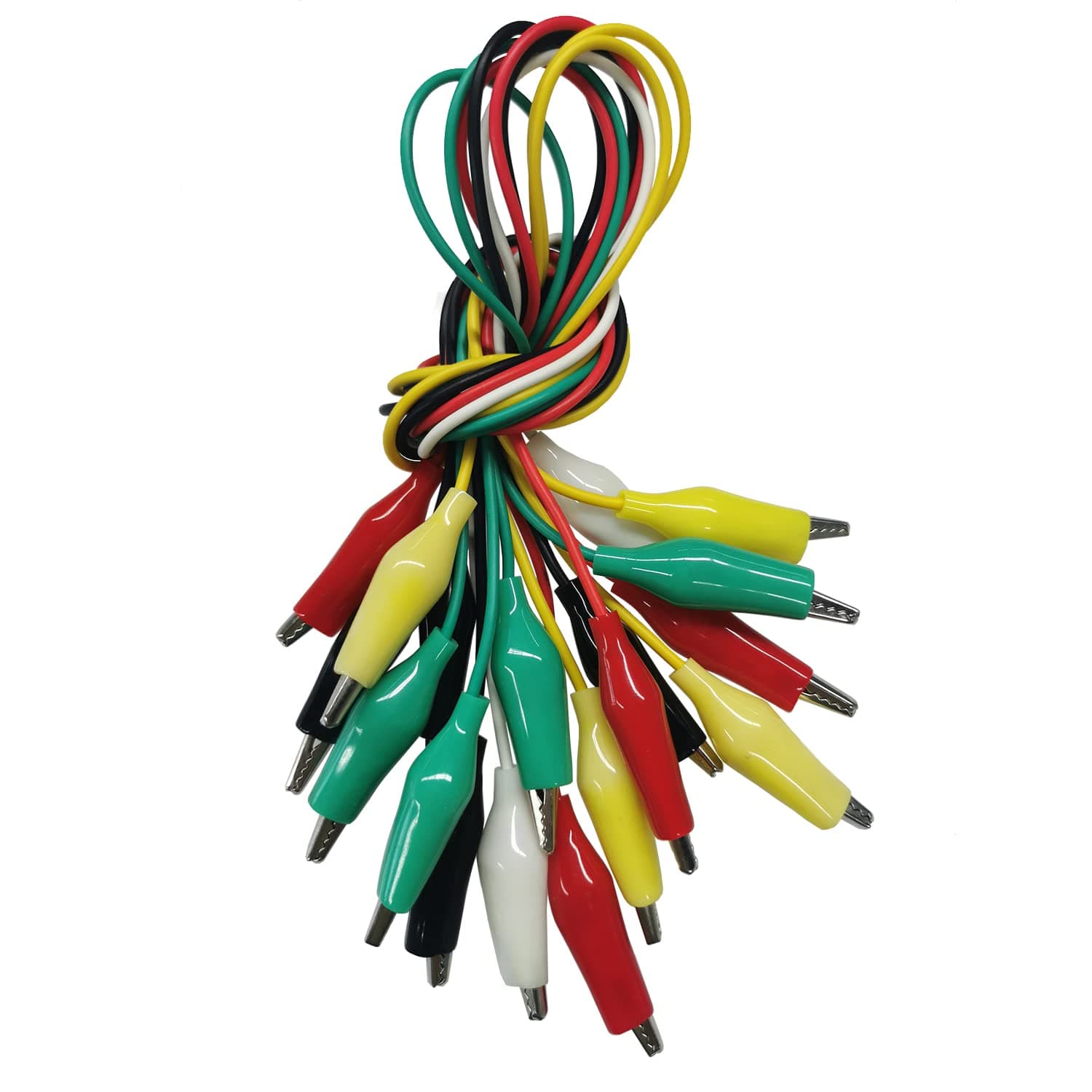 10pcs Premium Alligator Clips Electrical 5 Color Test Leads with Test Probe Crocodile Jumper Wire Cable with Alligator Clip for Electrical Testing Circuit Connection Electronic Experiment