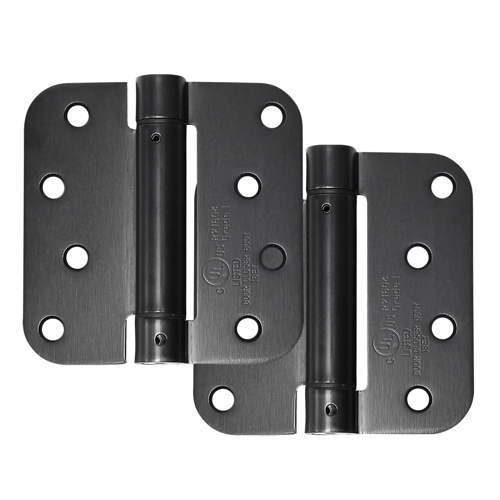 Signstek 2 Pack Self Closing Door Hinges, Mortise Spring Hinge, 4" x 4" x 1/2" with 5/8" Radius Corners