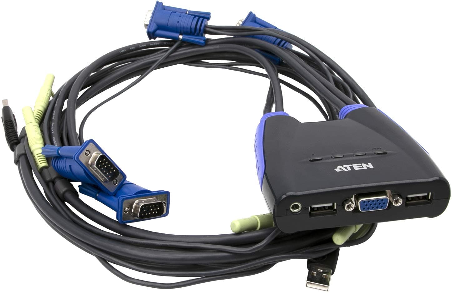 4-Port USB 2.0 Cable-Built-in KVM Switch with Audio Sup