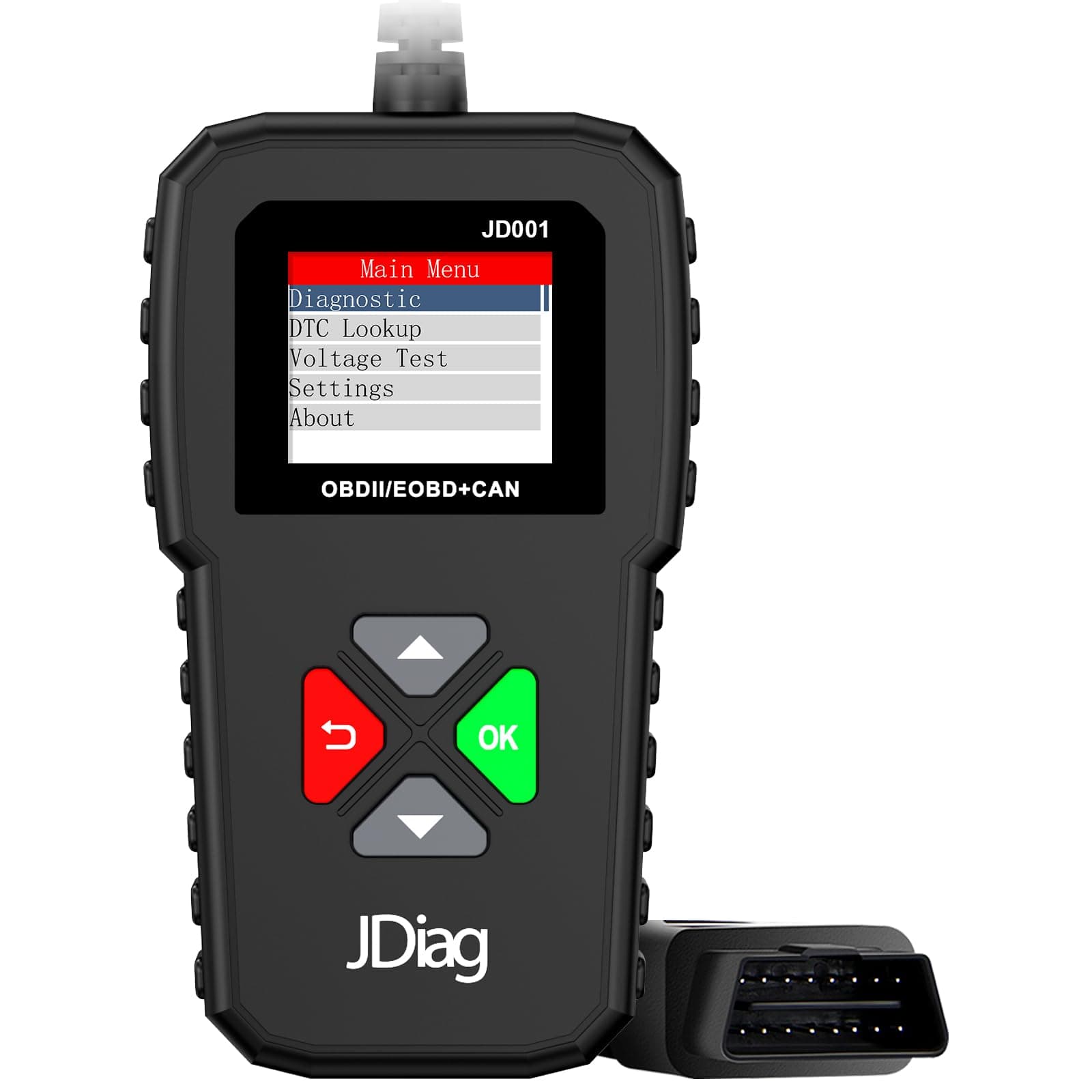 JDIAGClassic Enhanced OBD2 Scanner - Professional Car Code Reader for All OBD II Protocol Cars Since 1996 - Fast Diagnostics, Accurate Data and User-Friendly Interface - Black (001 Style)