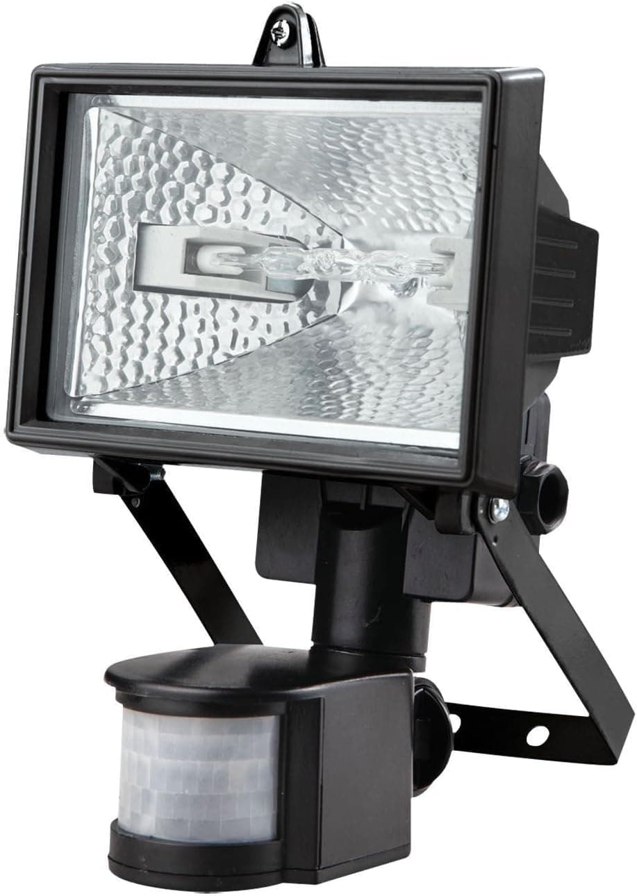 150W Security Flood Light with Sensor - Outdoor Halogen Light, Suitable for Gardens, Garage, Forecourt | PIR Motion Sensor | Waterproof, Weatherproof & Rust Proof - 150 Watt Power, Aluminium Body