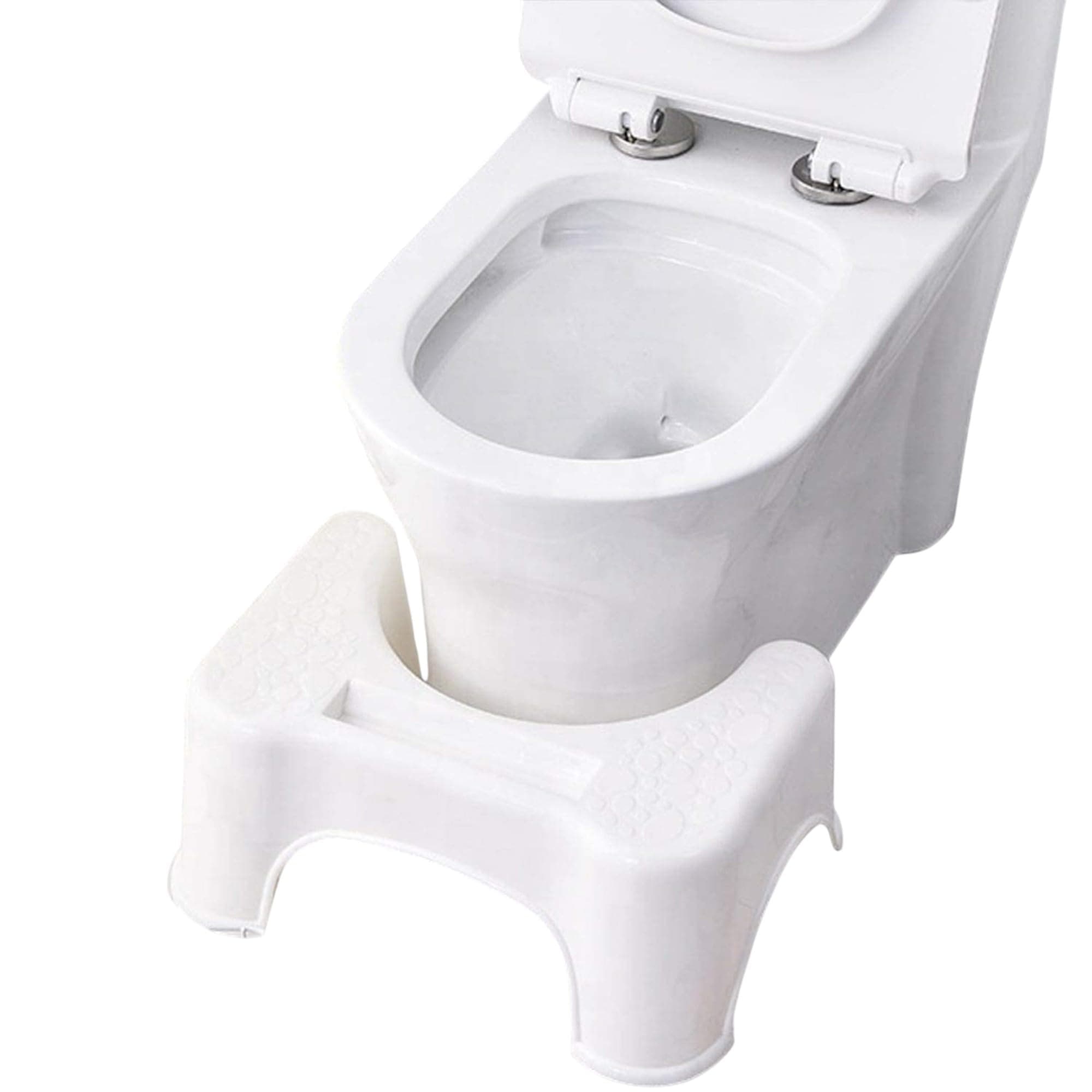 Techhark® Perfect Posture Plastic Squat Baby Potty Step Stool for Western Toilet Scientific Angle, Anti-Slip, Anti-Constipation, 18 cm Height (White)