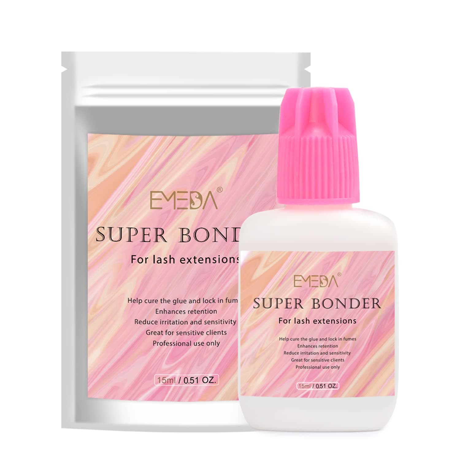 Lash Bonder for Eyelash Extensions, Not Glue, Adhesive Accelerator and Sealer, Speeds up Drying Time, Adds Elasticity, Locks in Fume (15ml Super Bonder Sealant)