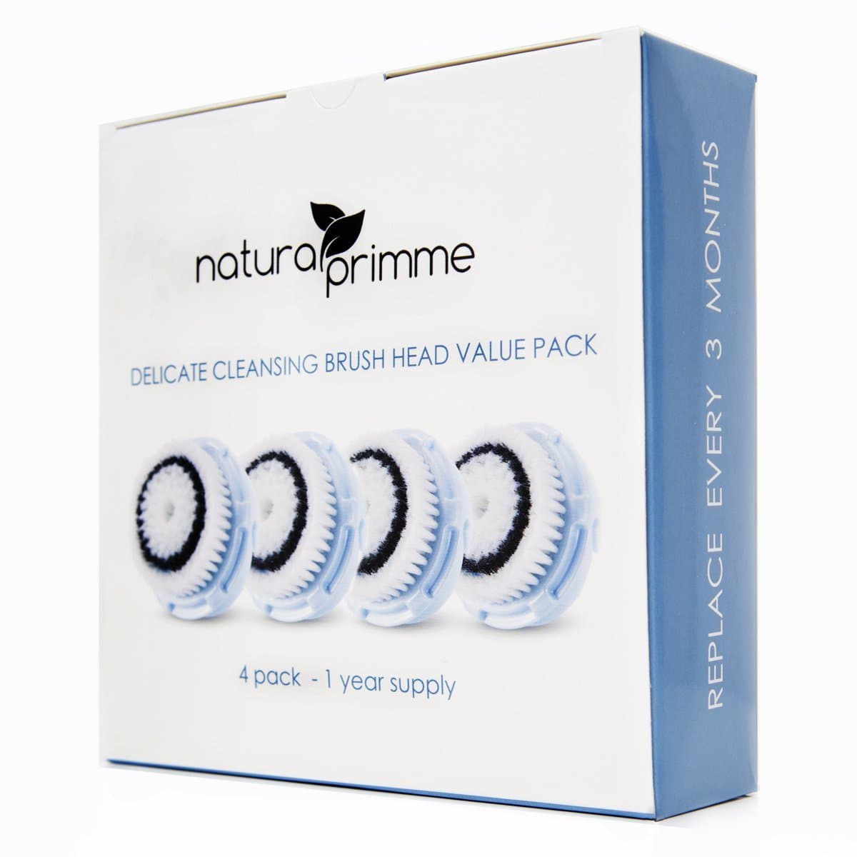 Replacement Brush Head for Delicate Skin Cleaning. For Fragile, Delicate or Dry Skin. Works on Face and Body. Compatible with Clarisonic MIA, MIA 2, ARIA, PRO, PLUS Cleansing Systems. (4-Pack Delicate Brush Head)