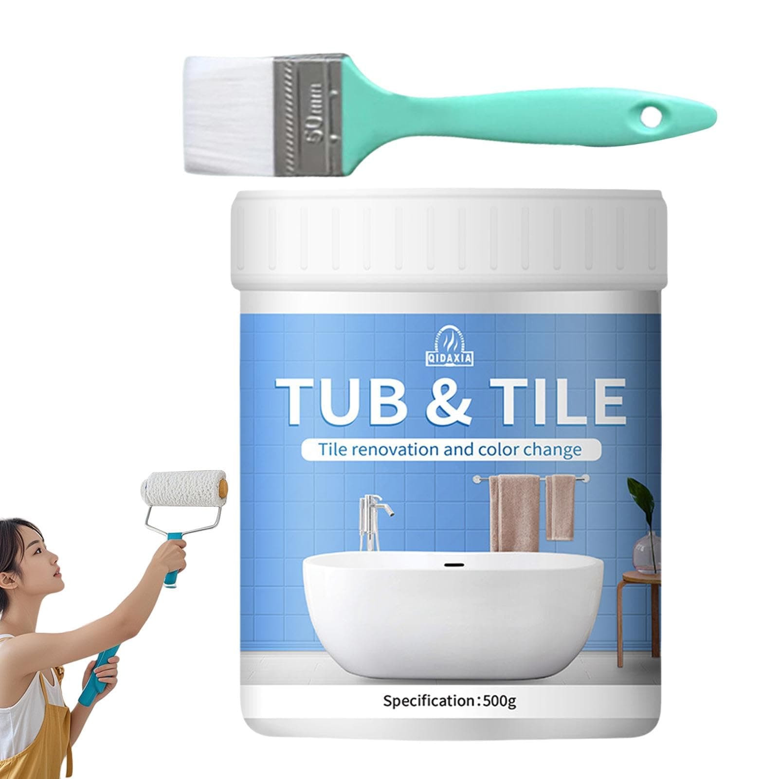 Bathroom Tile Paint | Quick-dry Refinishing Kits | Water-based Tile Paint | Bathroom Renovation Supplies | Bathroom Coating | Quick Renovation Solutions for Bathtubs, Sinks, Countertops