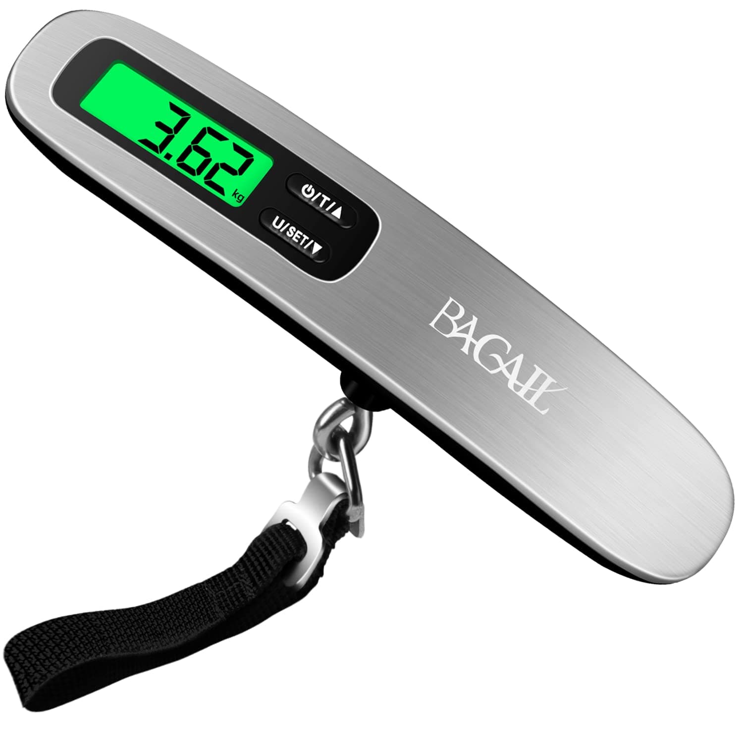 BAGAIL Digital Luggage Scale, 110lbs Hanging Baggage Scale with Backlit LCD Display, Portable Suitcase Weighing Scale, Travel Luggage Weight Scale with Hook, Strong Straps for Travelers