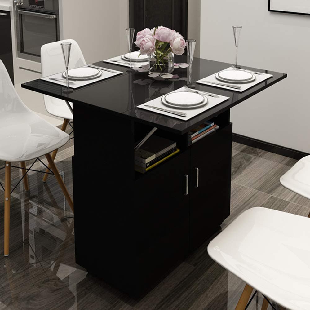 Extendable Dinner Table,multifunctional Folding Dining Table,Space Saving Kitchen Table,Large Desktop,Large-capacity Multilayer Storage,for Dining Room,Kitchen Etc