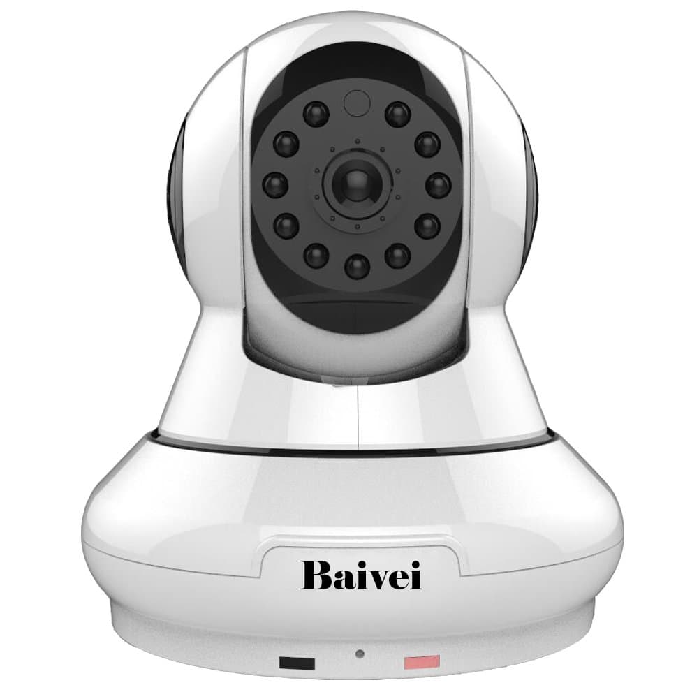Baivei Home Security Camera System 1080P Wireless 355°Panoramic IP Camera with Cloud Service/Night Vision for Motion Detection and Two Way Talking for iPhone/Android Phone/iPad(White)