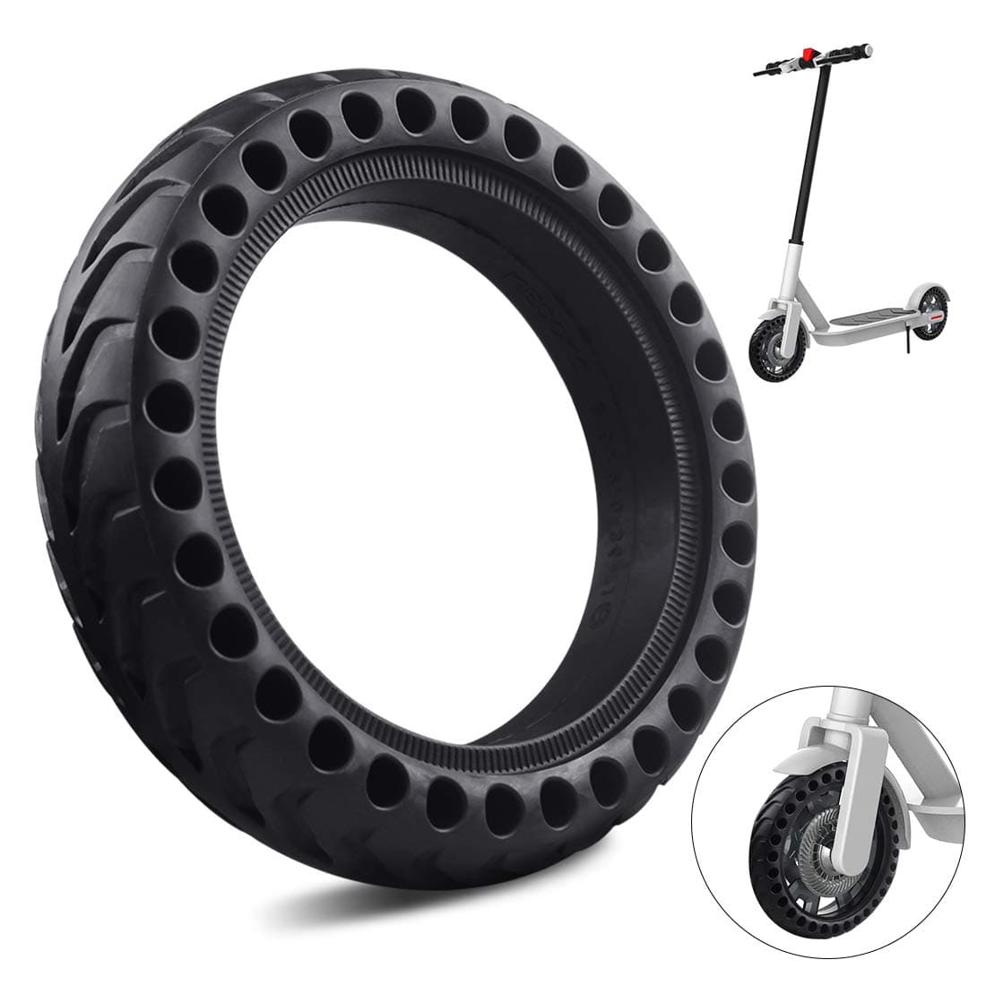 FOXNSK 8.5 Inch Solid Tire Tyre, Front/Rear Rubber Tire Wheel Replacement Anti-Slip Explosion-Proof Tire for Xiaomi Mijia M365 Electric Scooter