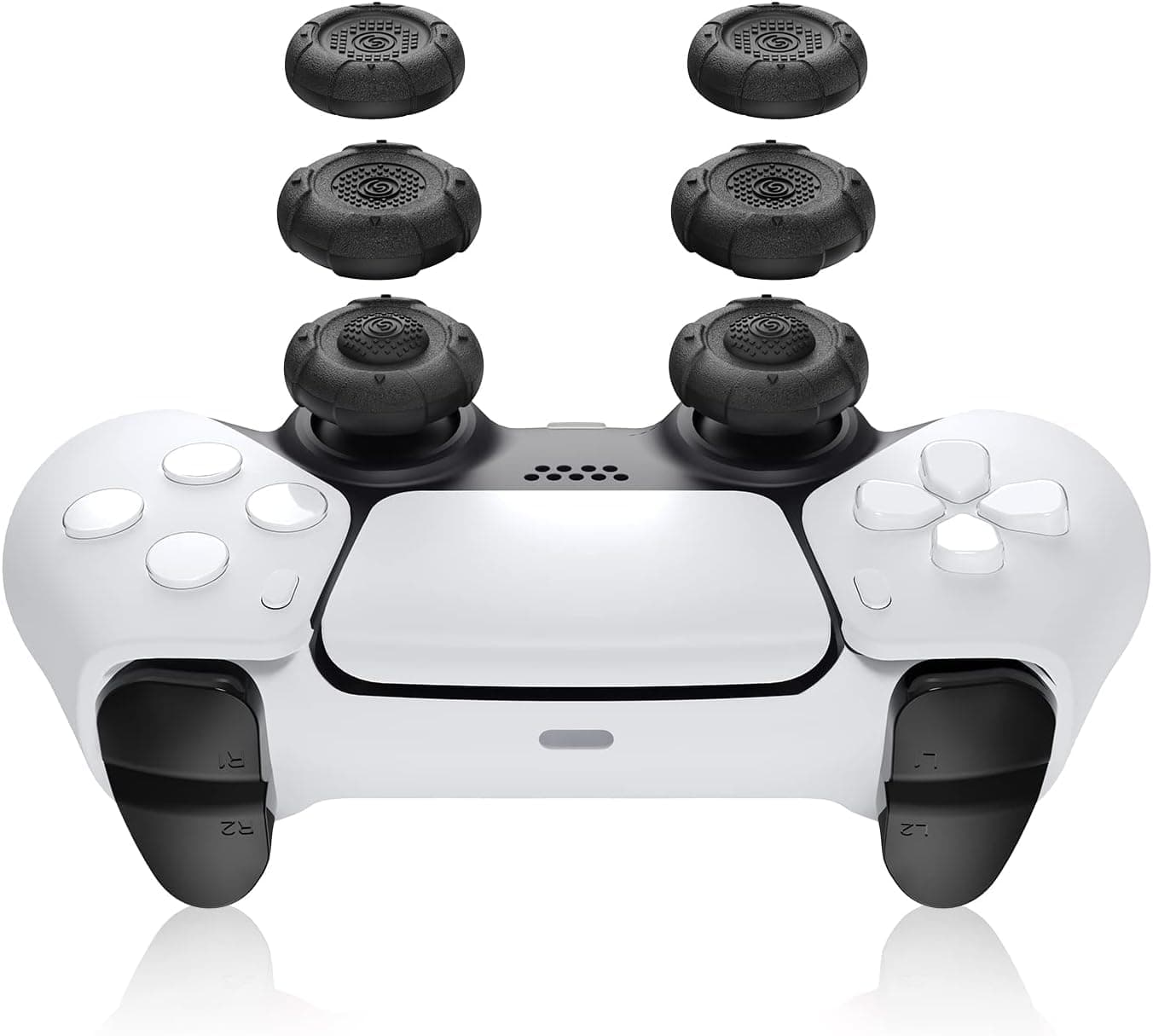 – Thumb Grip Caps for PS5, Thumbsticks Cover Set Compatible With Switch Pro and PS4/PS5 Controllers, 3 Pairs / 6 Pcs (Black)