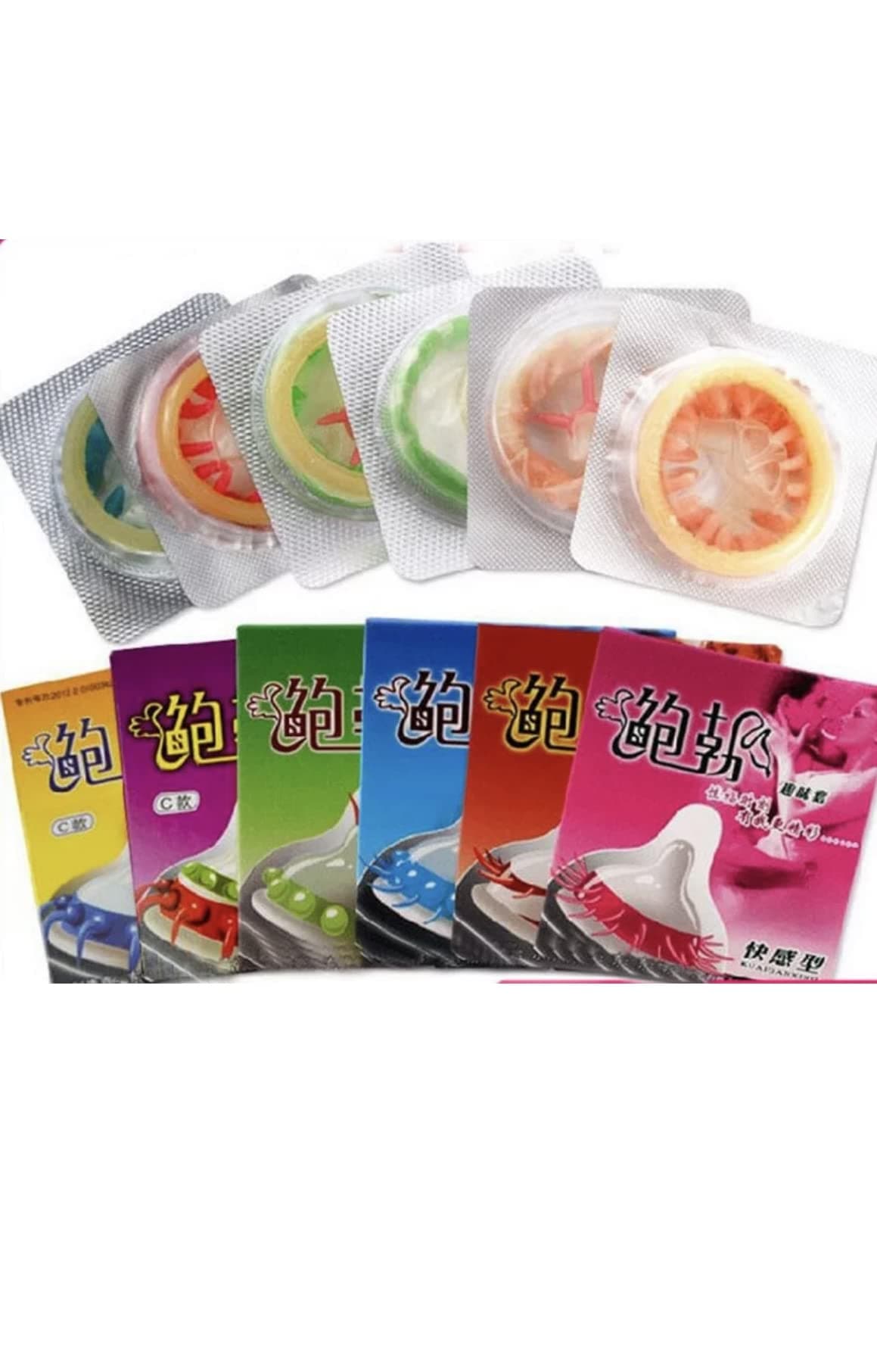 OSQUI Natural Latex Extra Dotted Extra Delay Long Time Big Dotted Spike Condoms pack of 7 pcs