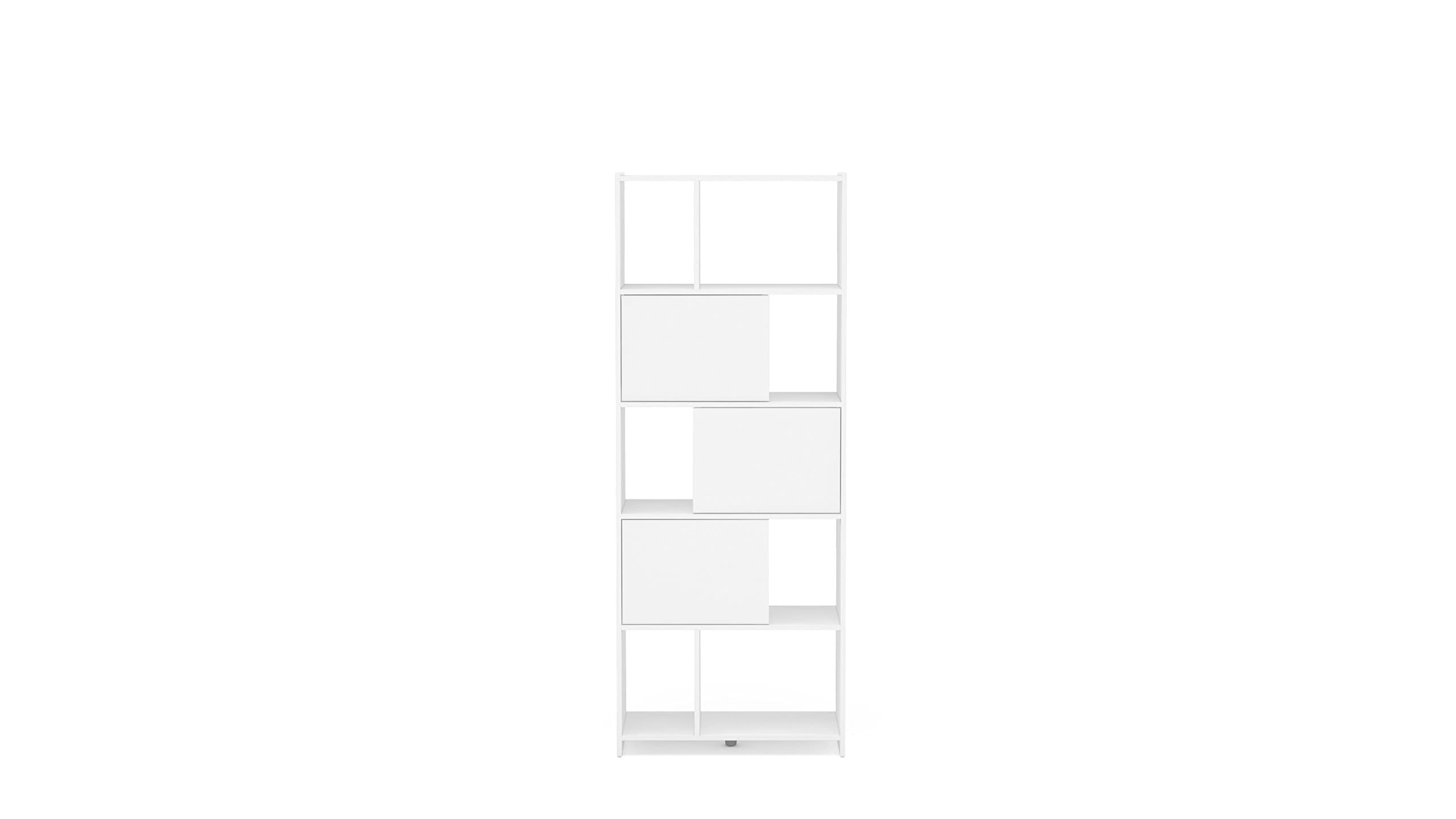 3 Door Dumont Bookshelf, White