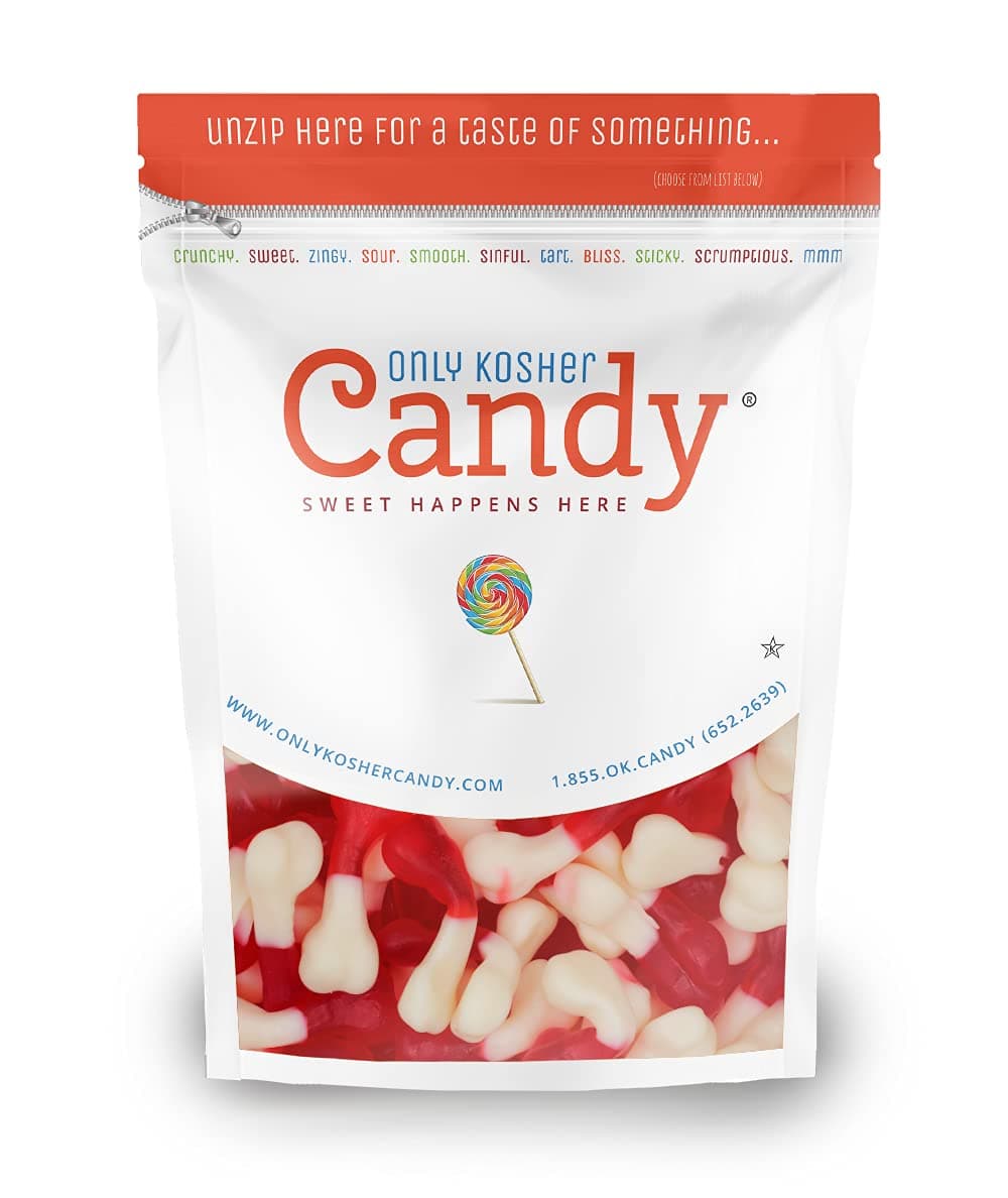Only Kosher Candy Gummy Bones, Delicious Chewy Candy, Kosher Certified, (2 Pounds)