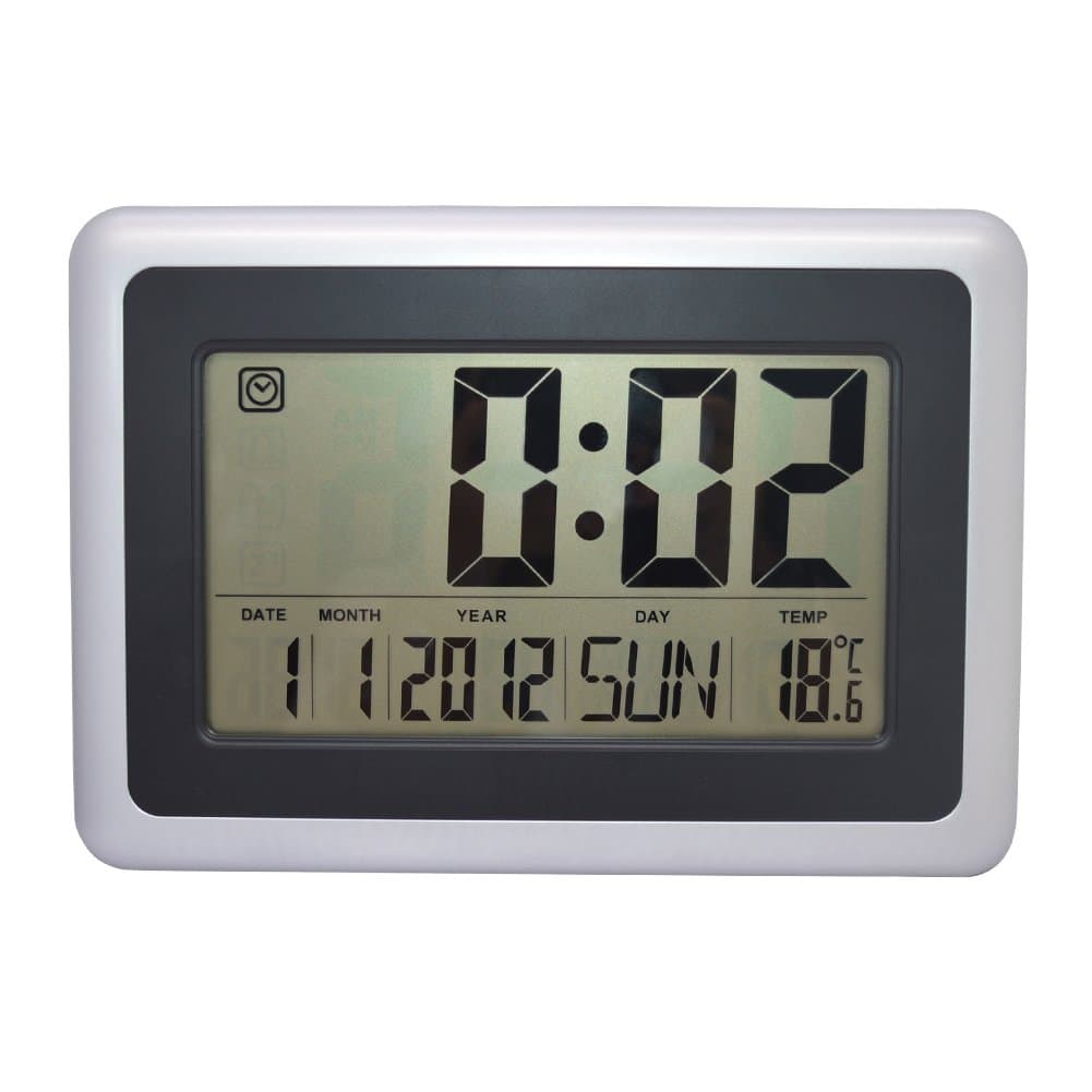 10-INCH Large Digital Wall or Desktop Clock with Alarm,Date,Temperature & Week Display