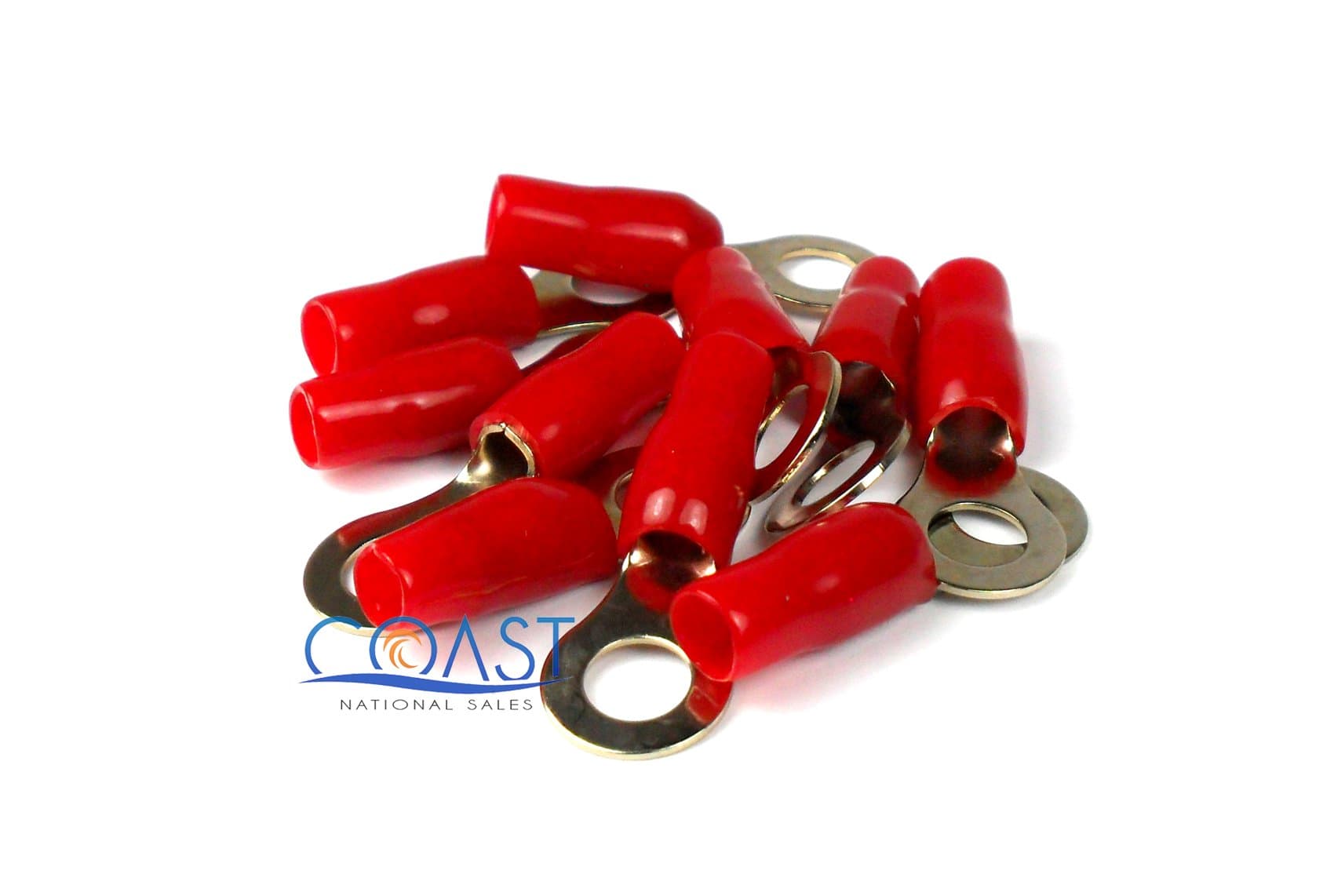 Rt8r Gold Plated Ring Terminals With 5 / 16 Hole 8 Ga Red