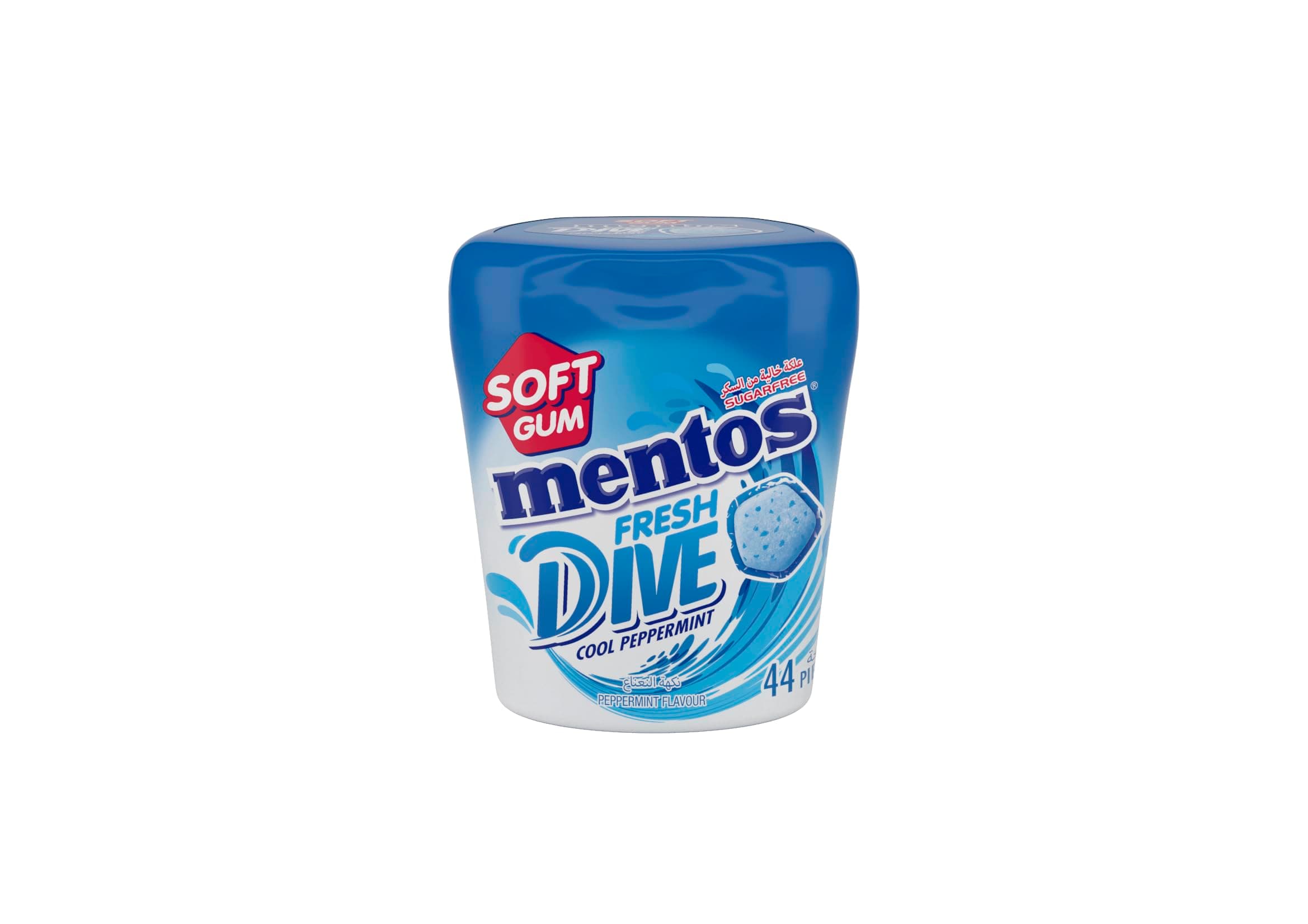 Mentos Peppermint Fresh Dive Soft Gum 44pcs