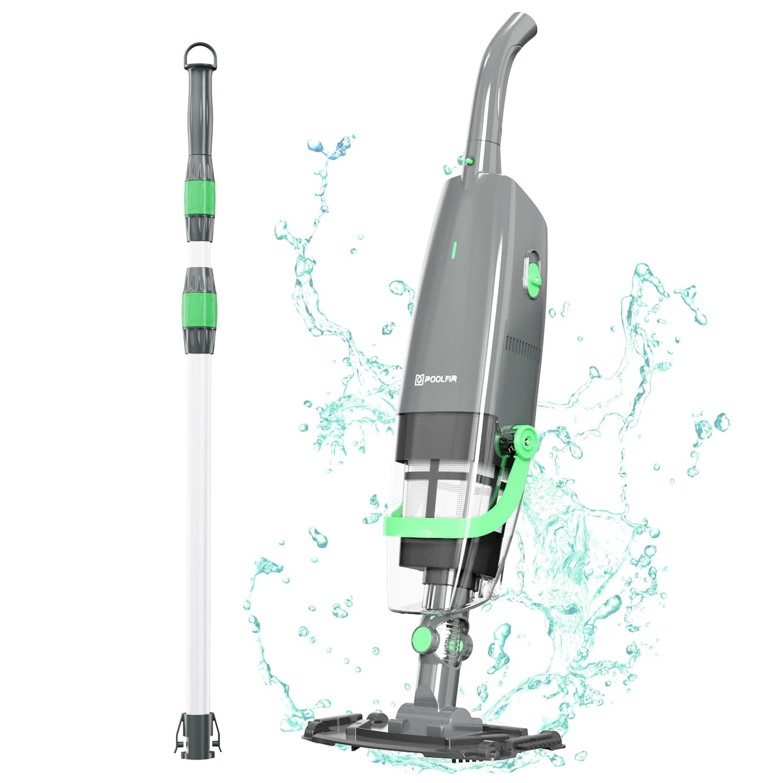 Cordless Handheld Pool Vacuum, Rechargeable Pool Cleaner, Gray