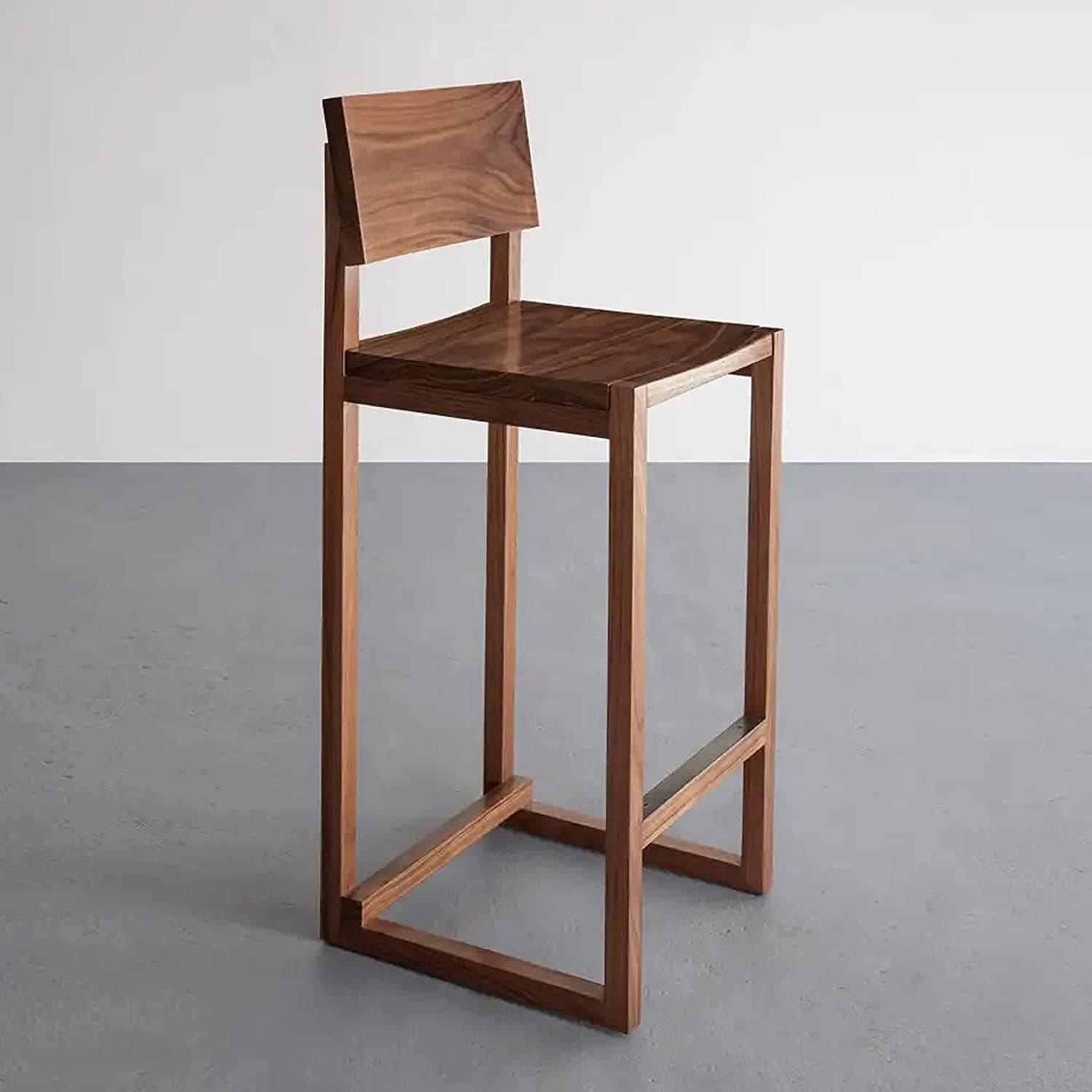 Modern Rectangular Sheesham Wooden Bar Stools In Walnut/Teak Finish For Home Bar/Bar Chair (Black), 105 Centimeters, Gummy Bear