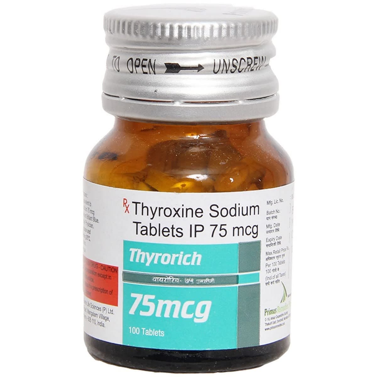 Thyrorich 75 Mcg - Bottle of 100 Tablets