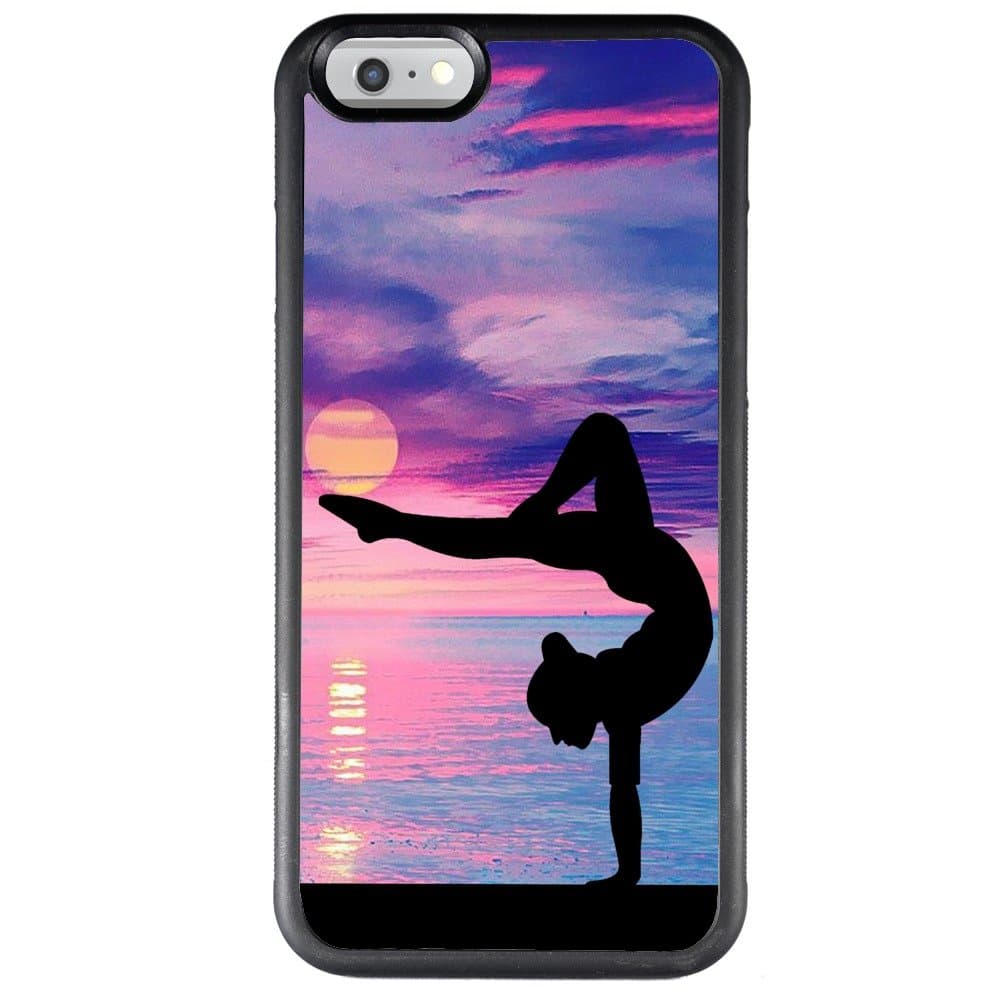 ChyFS Case for iPhone 6s 6 Sunset Gymnastics Phone Case，TPU Protective Black Case