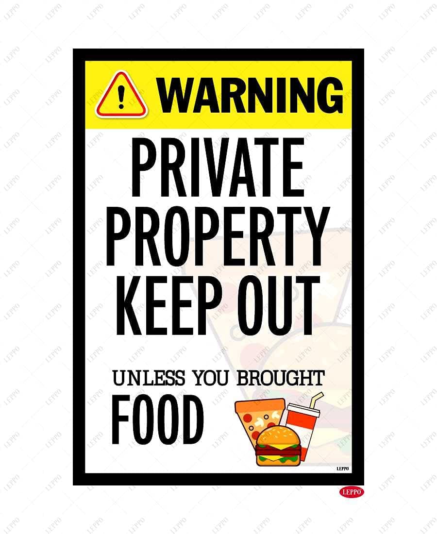 LEPPO Private Property Keep Out Essential Warning Sign Self Adhesive Laminated Poster Use For Home, Office, Door, Wall & Many More Places (Size-12X18 inch) (2 Pc Qty)