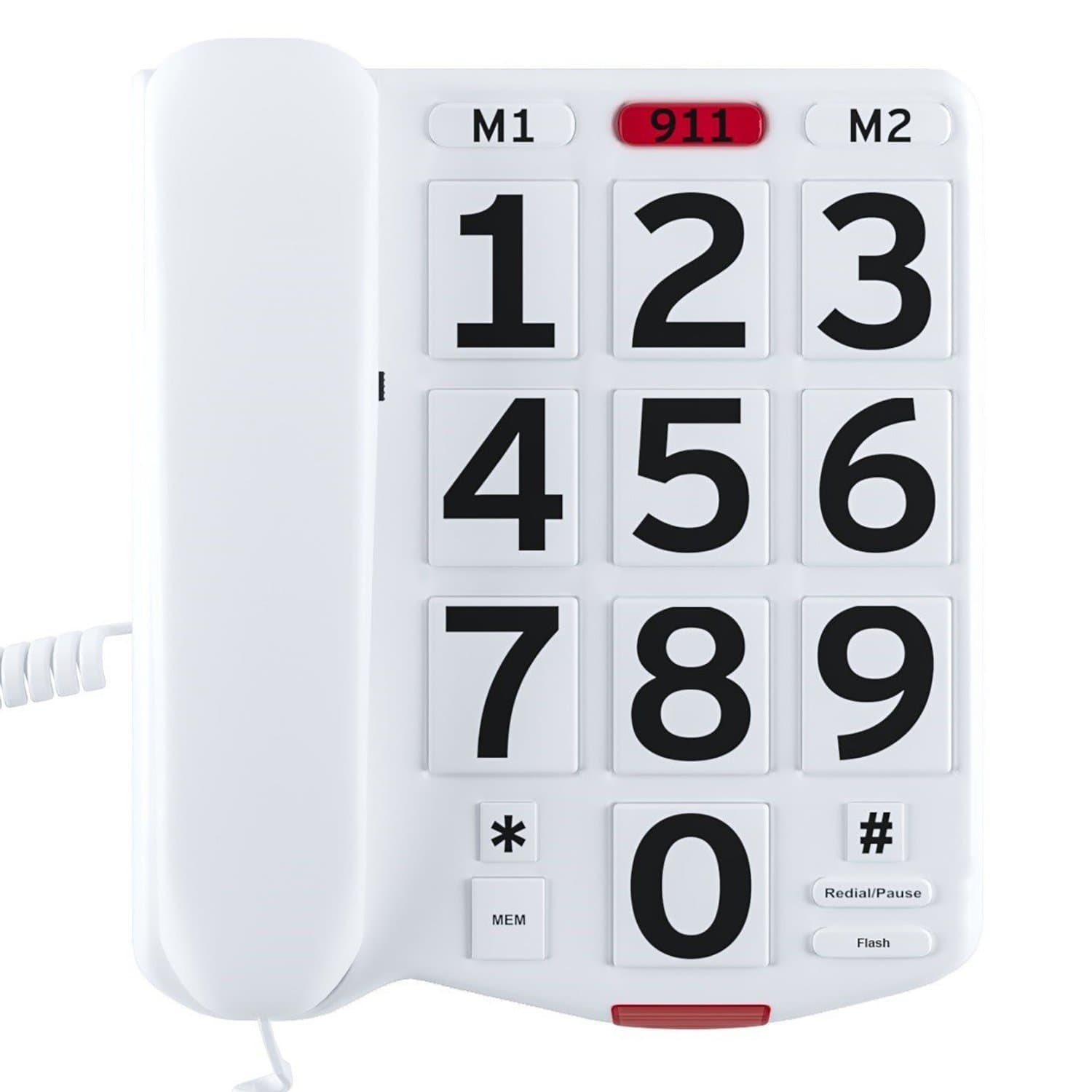 - Home Intuition Big Button Corded Phone for Hearing and Visually Impaired Telephone for Seniors with Extra Loud Ringer
