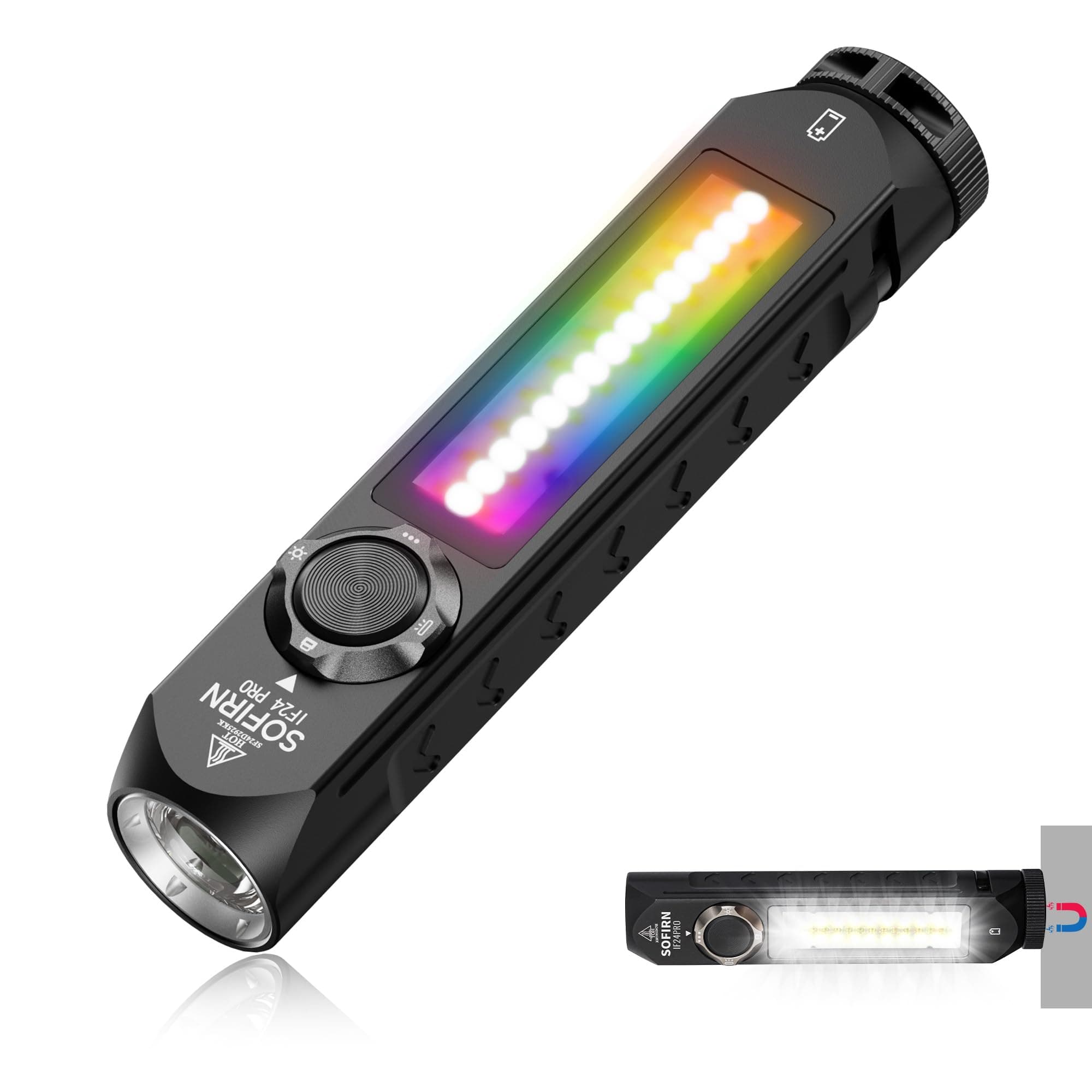 Sofirn IF24 Pro Super Bright Flashlight for Emergencies, 1800LM LED Flashlights for Camping, Rechargeable Flashlights High Lumens, Waterproof Flash Light Battery Powered, Magnetic Red Light Flashlight