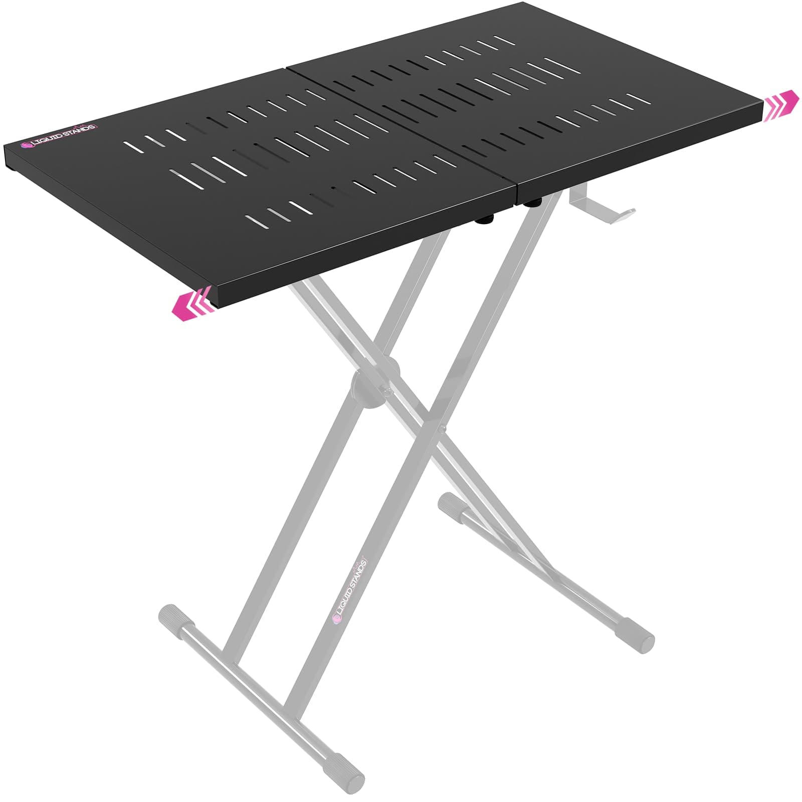 Liquid Stands Utility Table Top ONLY for X Style Keyboard Stands and Z Style Piano Stands - Portable DJ Table Stand, Dj Mixer Stand