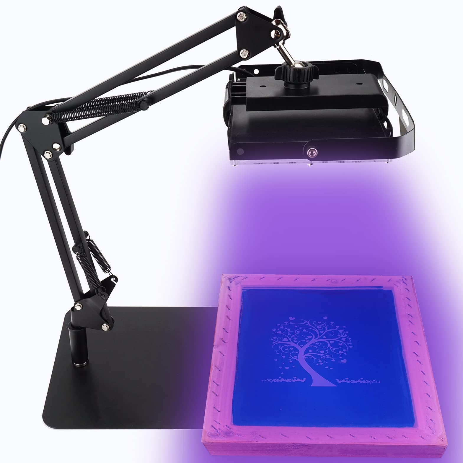 60W UV LED Exposure Unit for Screen Printing, Screen Print Light with Retractable and Adjustable Stand for Burning Screens, Cyanotypes, Photos, Sun UV Printing Kit, Resin Curing