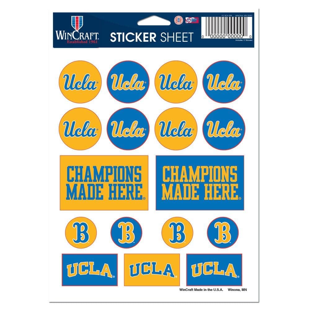 UCLA Vinyl Sticker Sheet 5" X 7"
