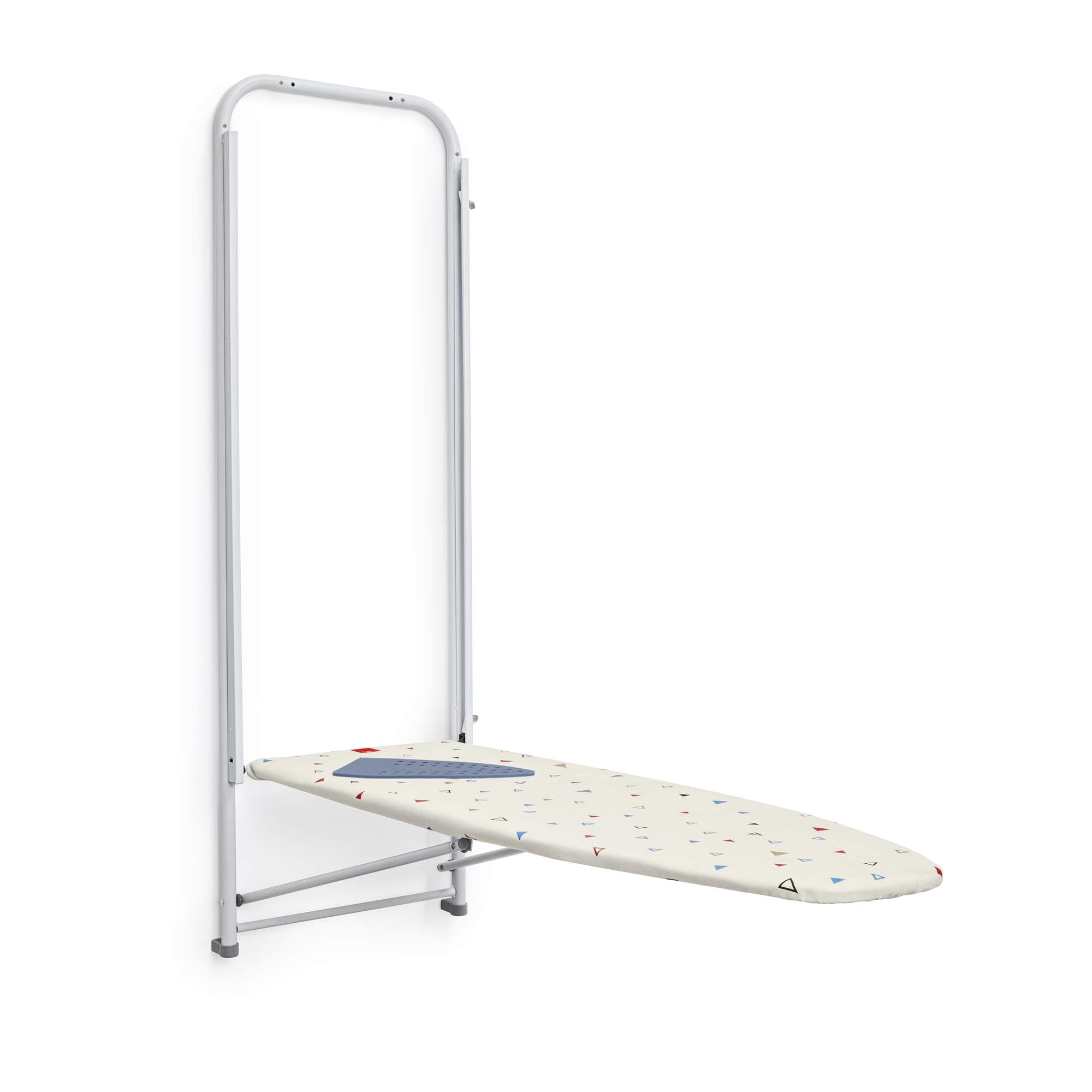 Rayen Ironing Board Collapsible, Structure White, White Case with Printed Colors, 108 x 36 cm