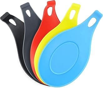 Spoon Rest for Stove Top, 5 Pack Small Silicone Spoon Holder for Kitchen Counter, Coffee Spoon Rest, Heat Resistant Cooking Spoon Holder Perfect Kitchen Gadgets,Ladles