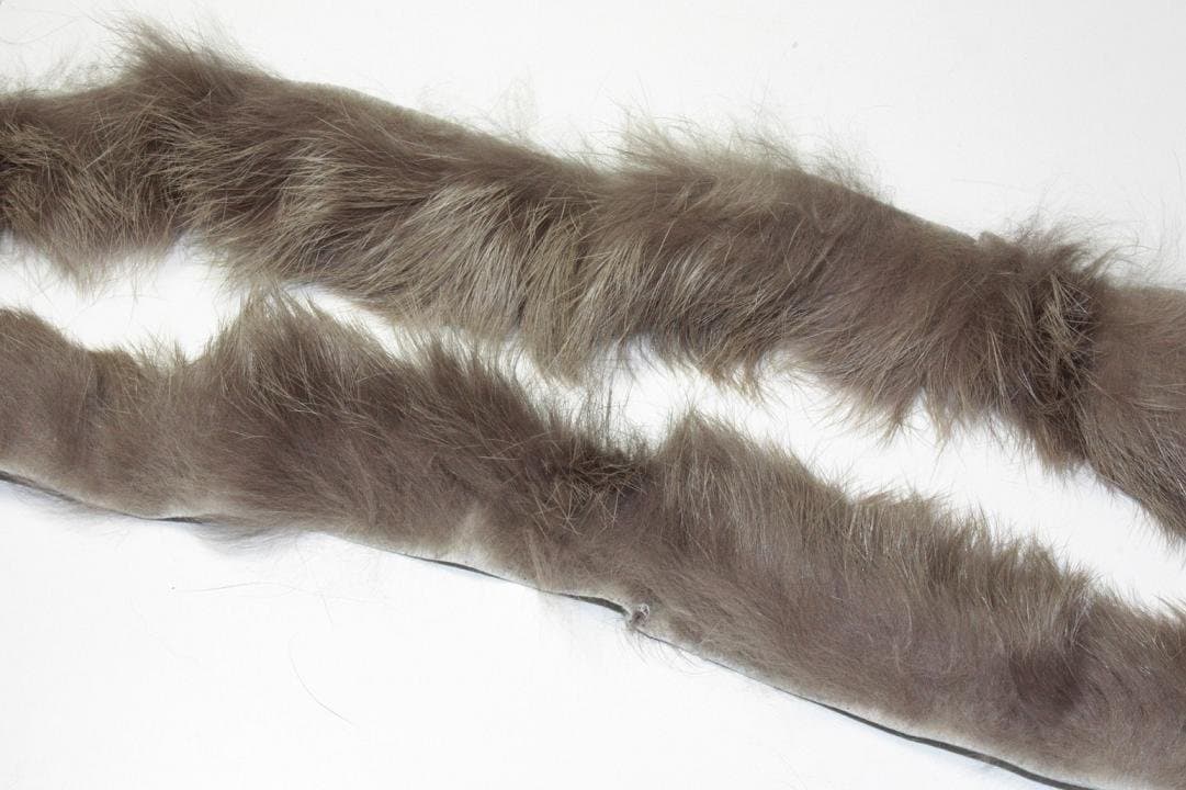 Raw Edged Real Rabbit Fur Trim (Taupe)