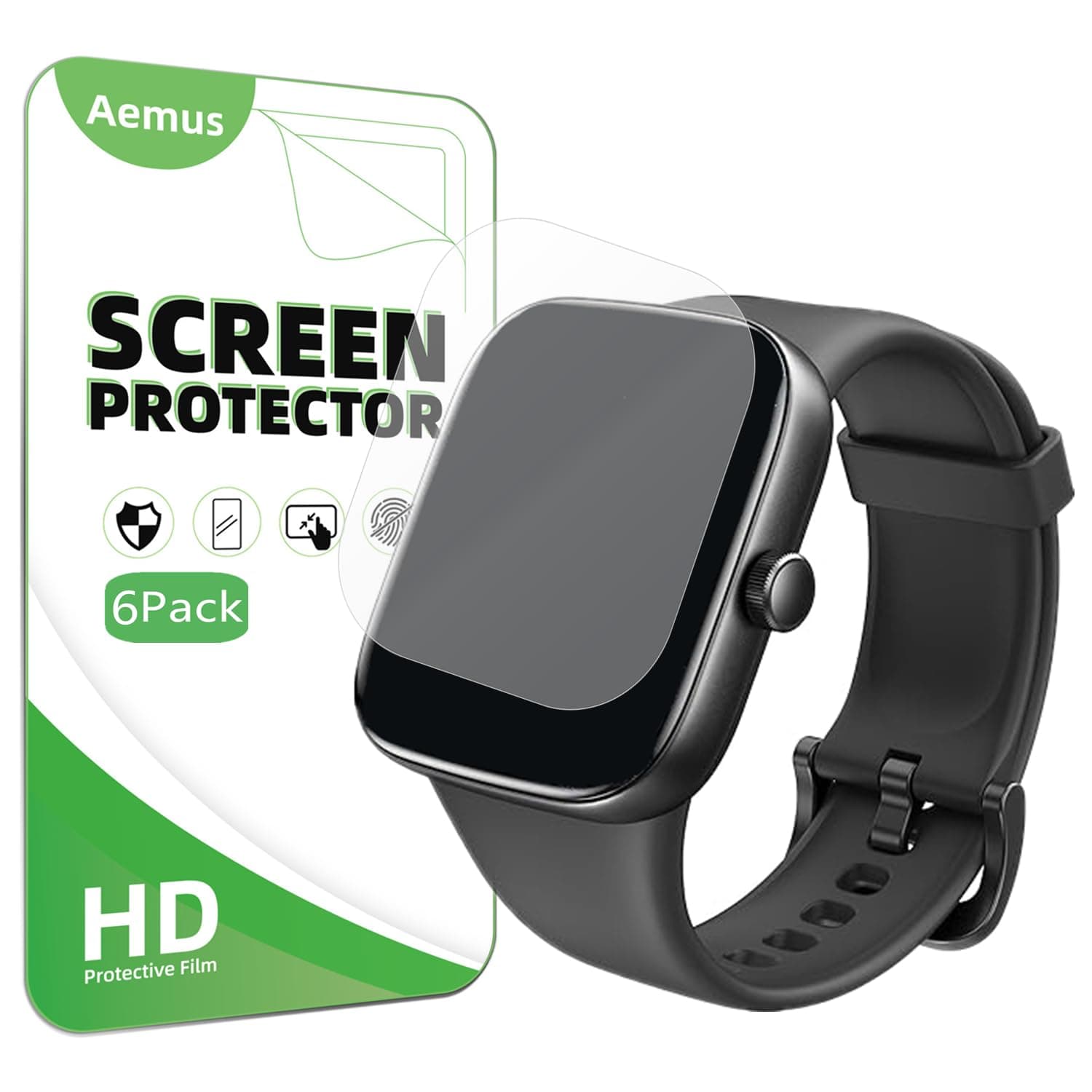 Screen Protector Compatible for TOZO S7 Smart Watch 1.85" (6 Pack) Clear TPU Soft Film For S7 Fitness Tracker Watch Screen Film