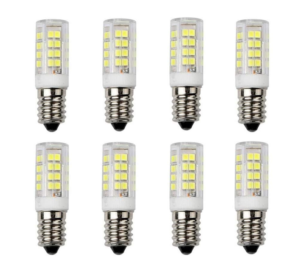 E14 LED Light Bulbs 5W (40W Halogen Equivalent) E14 Base Cool White 6000K LED Corn Light for Ceiling Fan Chandelier Pendant Light,52 LED 2835 SMD,Not Dimmable,Pack of 8