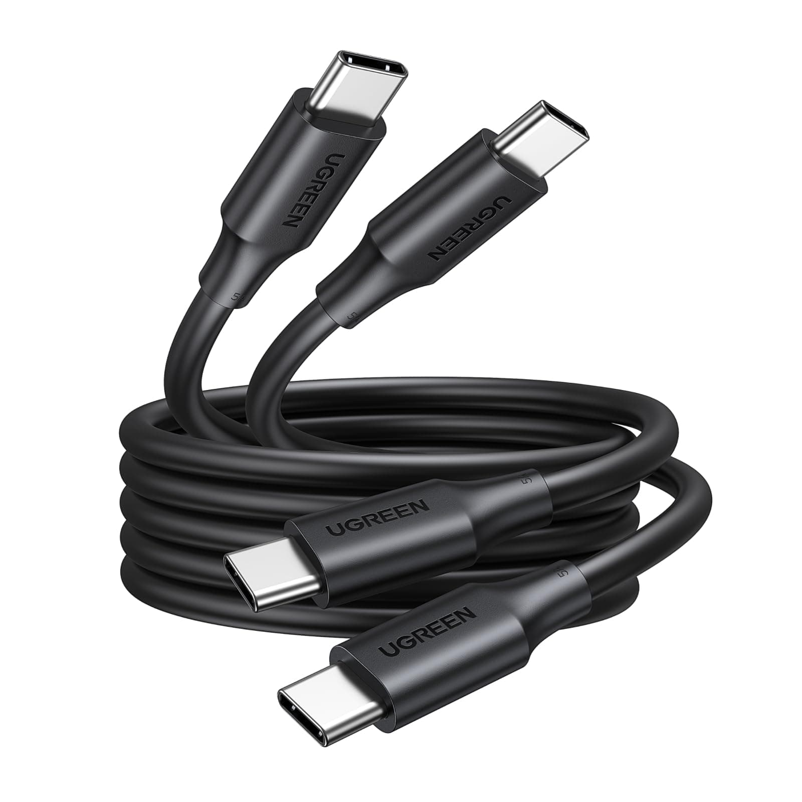 UGREEN USB C to C Charger Cable 100W 2 Pack Fast Charge Compatible with iPhone Air/17/16 Pro Max, Macbook Pro M3/Air, iPad Pro 2022/Air 5, Galaxy S25/S24 Ultra, Pixel 9, 1M