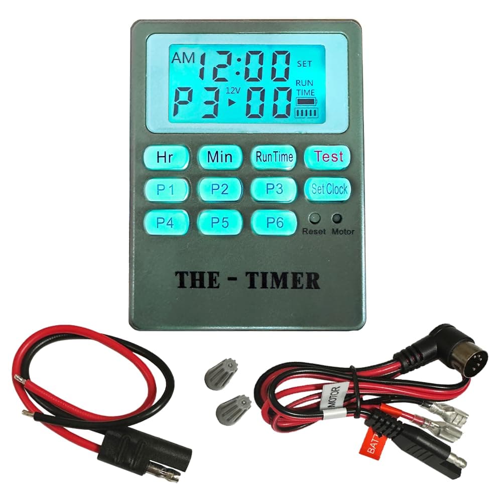 The Timer Wildlife Feeder Controller for Deer, Turkey, Hog and Other Wildlife Feeders, 12 Volt or 6 Volt, Easy to Program and Install with Backlit LCD, Multiple programmable Feed Times
