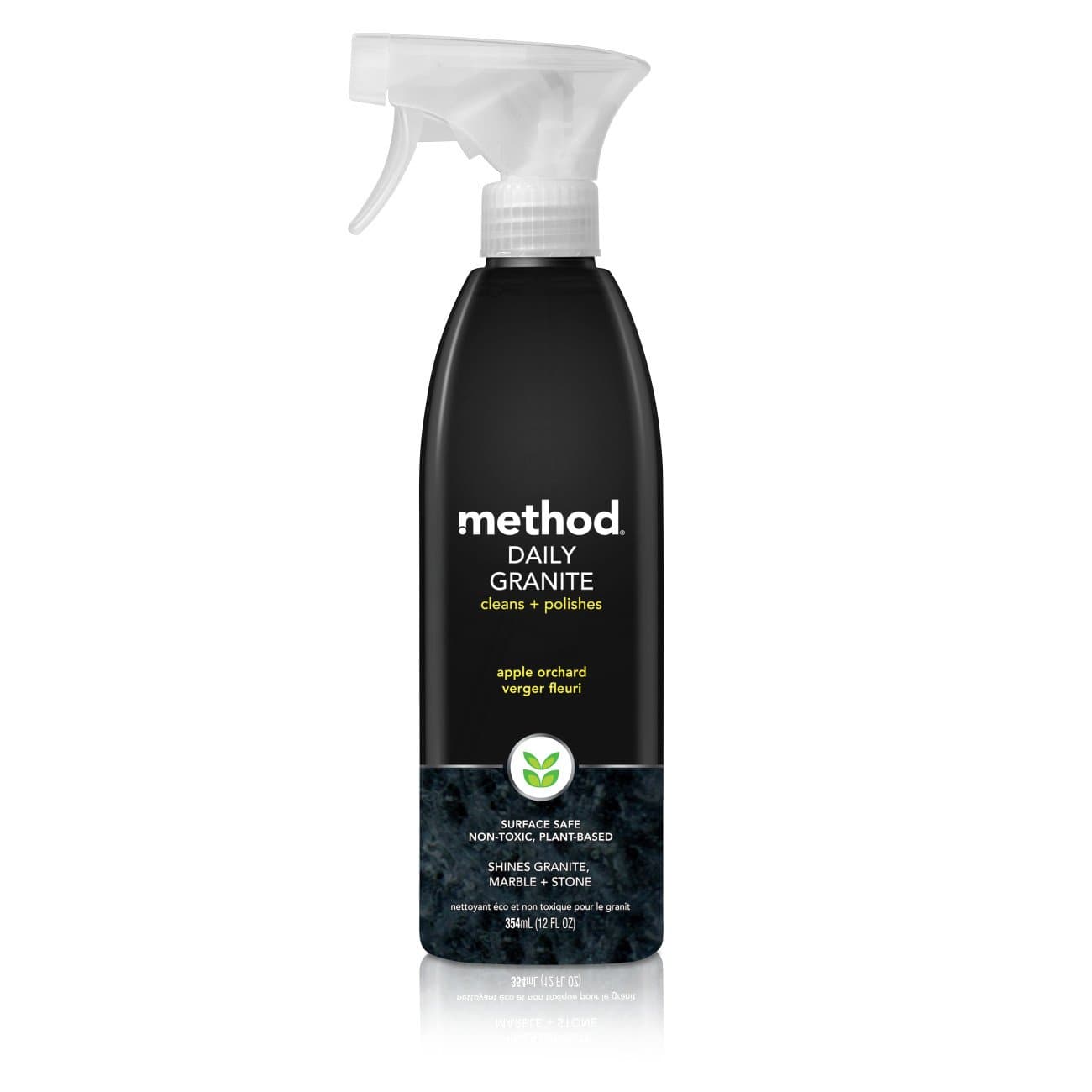 Method Daily Granite Cleaner Spray, Apple Orchard, Plant-Based Cleaning Agent for Granite, Marble, and Other Sealed Stone, 12 oz Spray Bottle (Pack of 1)