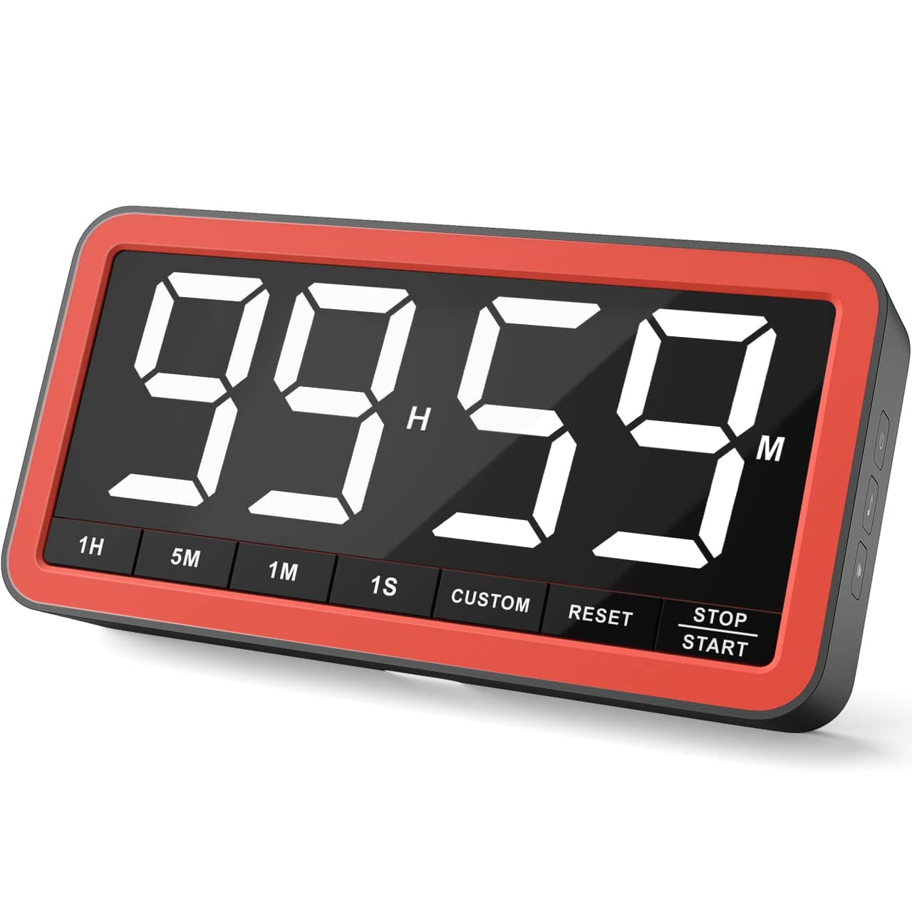 VOCOO Rechargeable Digital Kitchen Timer: 19.8cm Extra Large Magnetic LED Timer with 3 Brightness, 4 Alarms and 4 Volume Levels, Battery Powered Countdown Count Up Timer for Cooking Classroom Home Gym