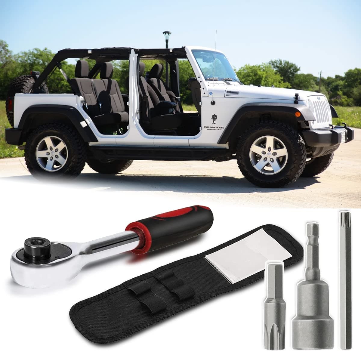 Bentolin Universal Hard Top Quick Removal Fastener Thumb Screw and Nut Kit for 1995-2016 Jeep Wrangler YJ TJ JK JKU Sports Sahara Freedom Rubicon X & Unlimited X 2 Door 4 Door Black BEN-00629