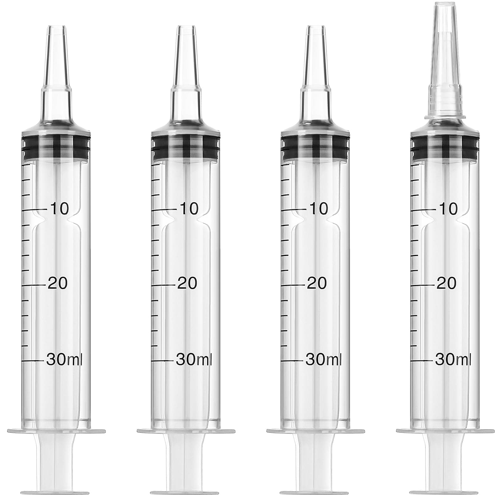FriendaLarge Plastic Syringe 4 Pack Measuring Syringe Tools Dispensing Multiple Uses (30 ml)