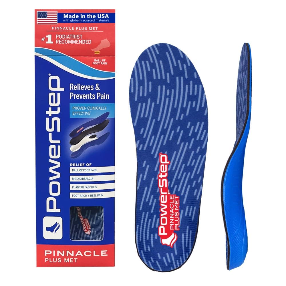 Pinnacle Plus Orthotic Shoe Inserts, Full Support with Metatarsal Support